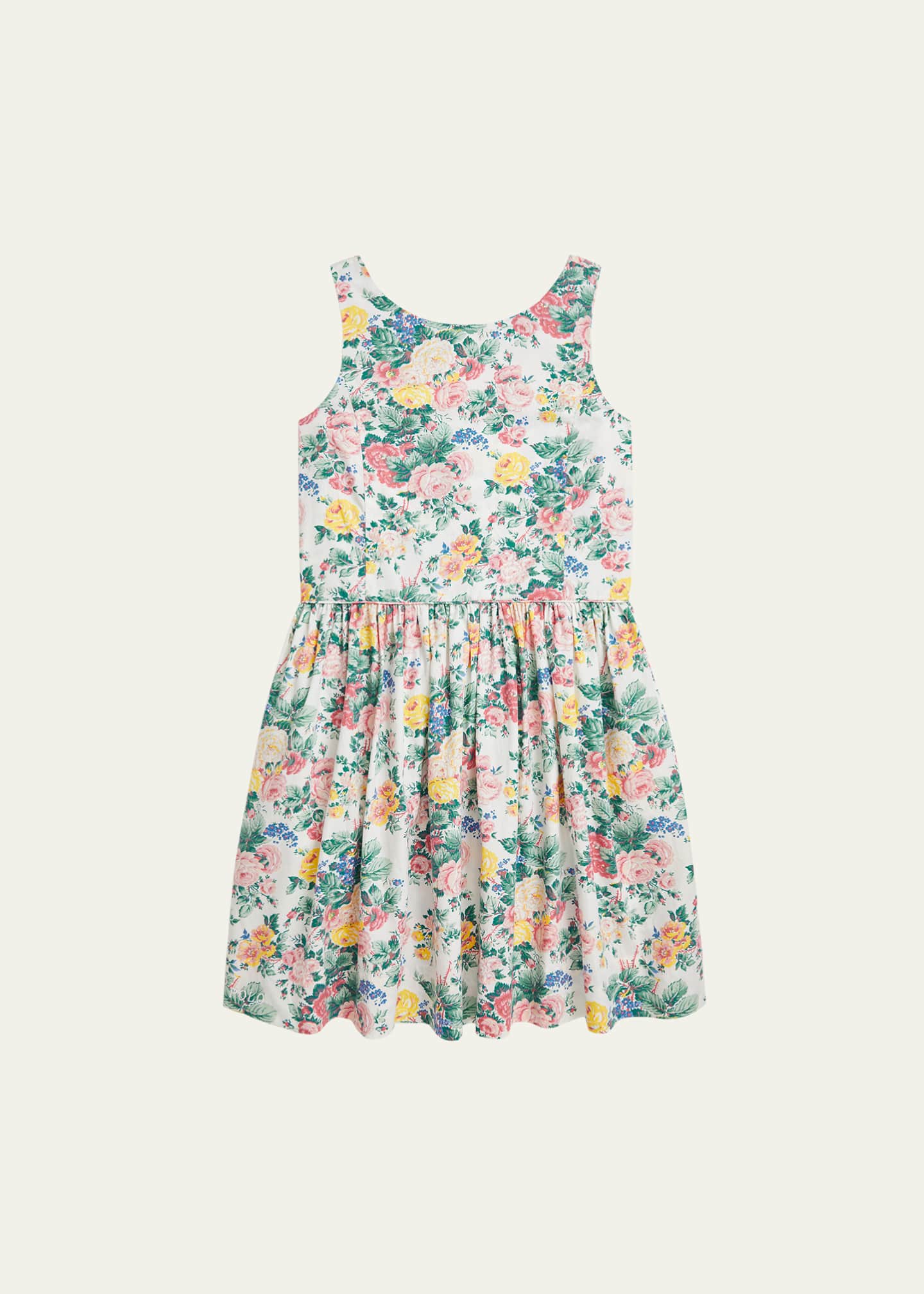 Ralph Lauren Childrenswear Girl's Sleeveless Floral Poplin Day Dress, Size 7-16 Image 1 of 2