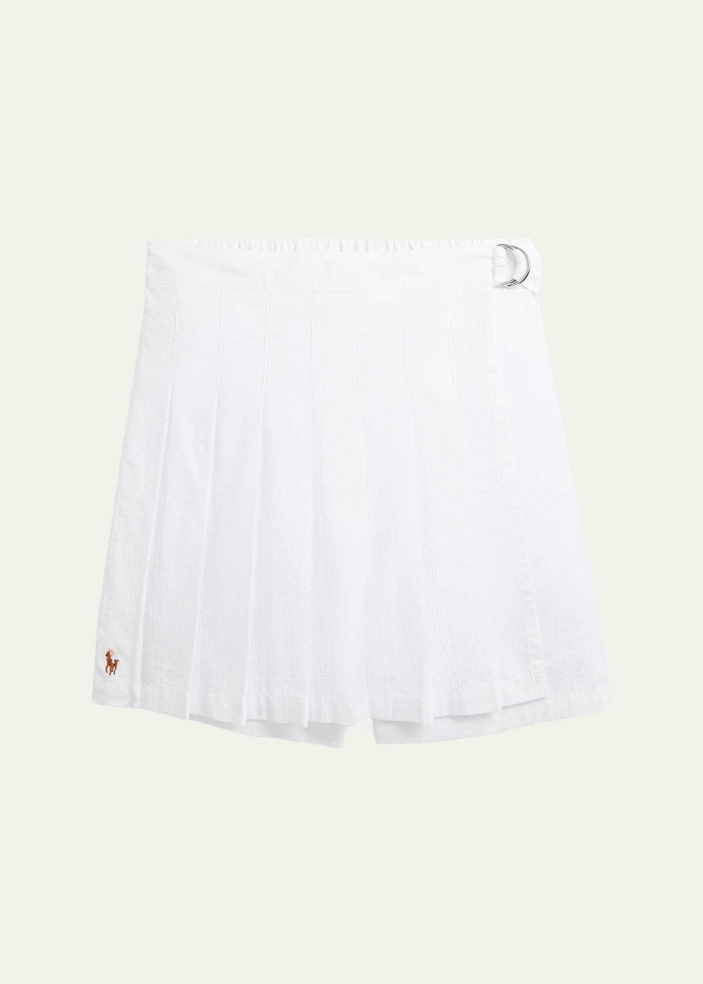 Ralph Lauren Childrenswear Girl's Pleated Seersucker Skort, Size 7-16 Image 1 of 2