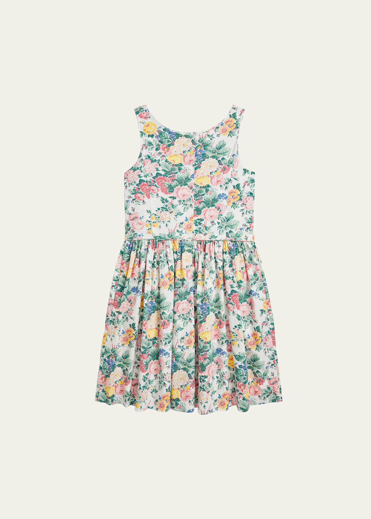 Ralph Lauren Childrenswear Girl's Sleeveless Floral Poplin Day Dress, Size 2-6X Image 2 of 2