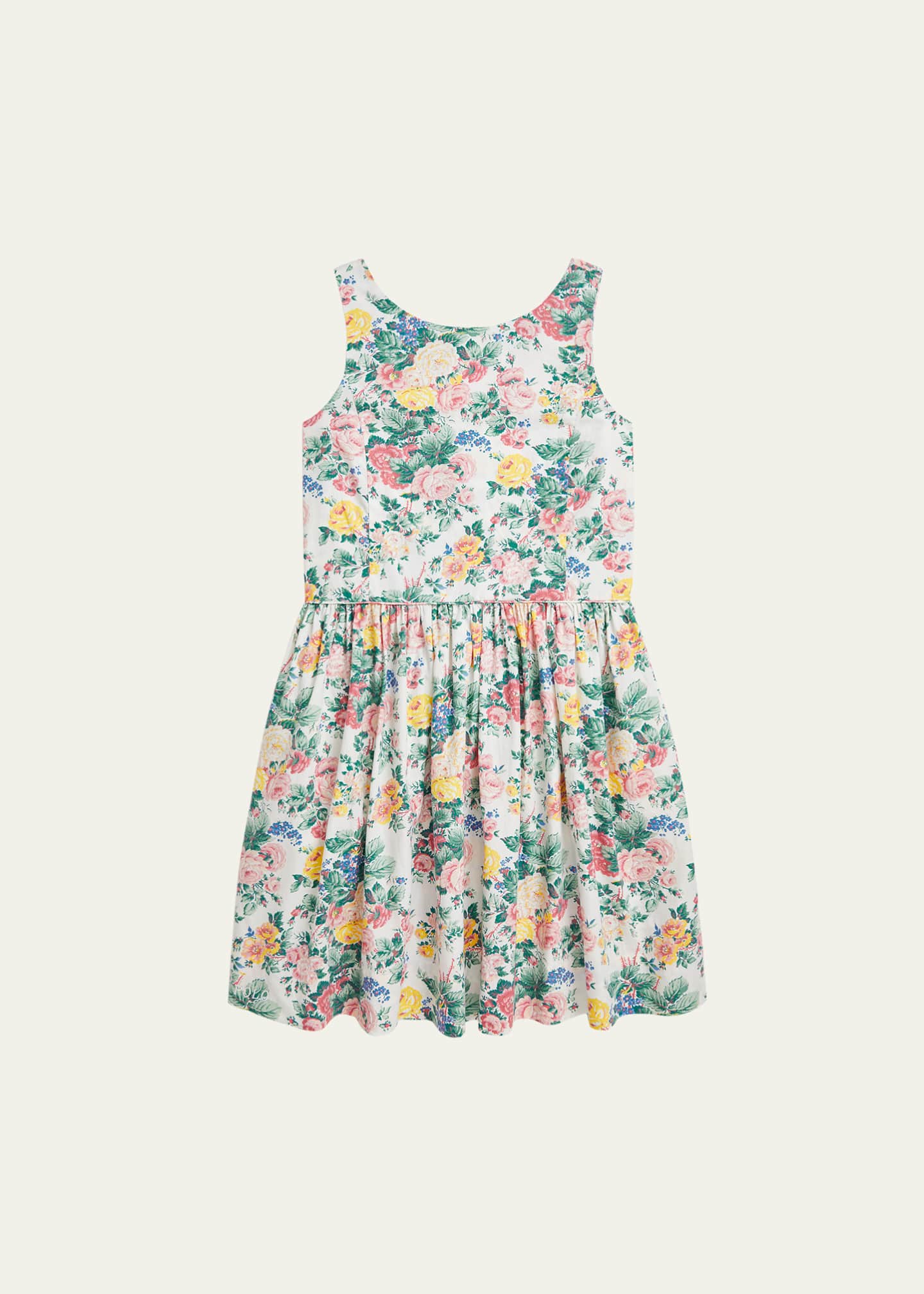 Ralph Lauren Childrenswear Girl's Sleeveless Floral Poplin Day Dress, Size 2-6X Image 1 of 2