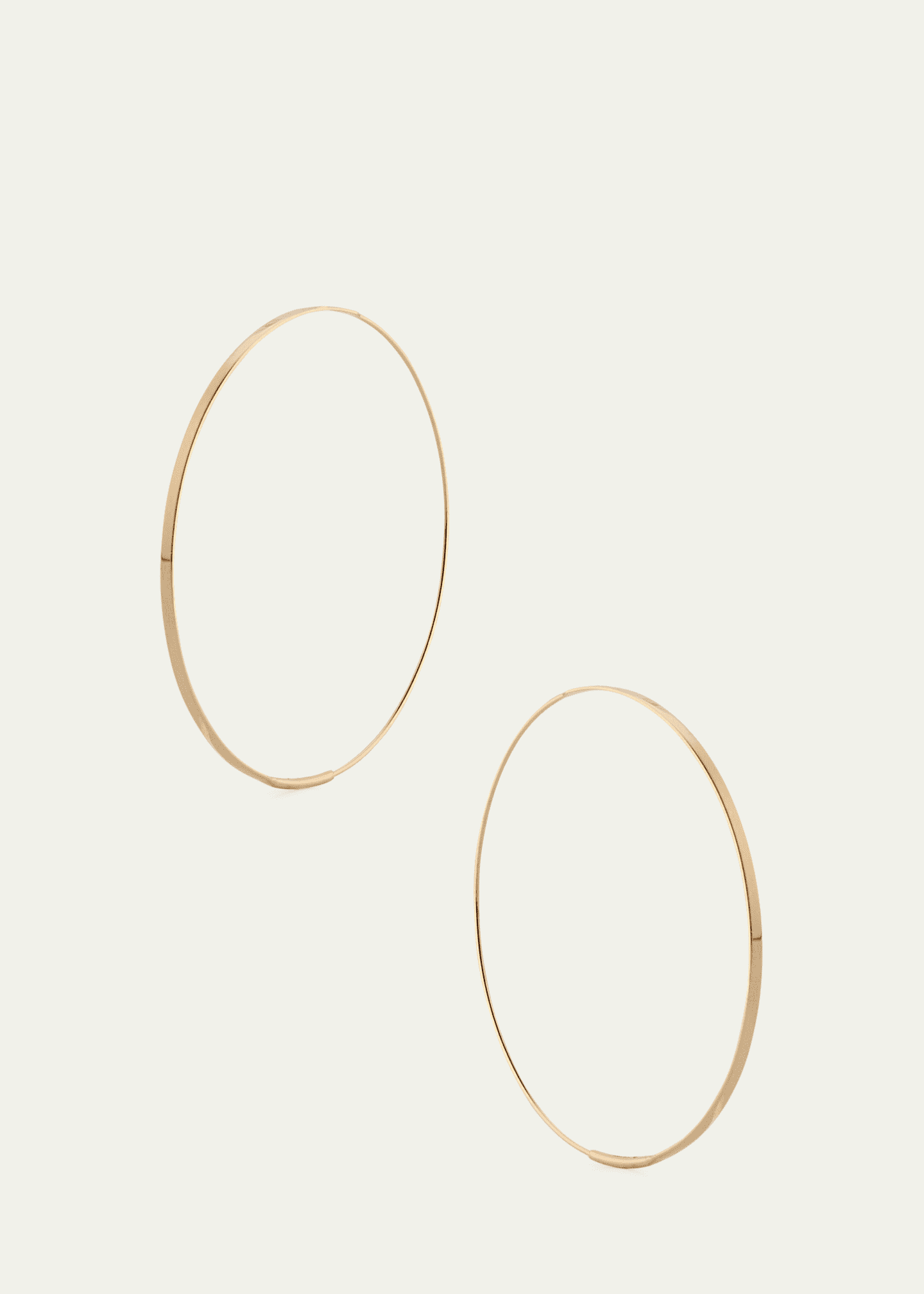 Lana 50mm Medium Flat Magic Hoop Earrings in 14K Yellow Gold Image 2 of 3