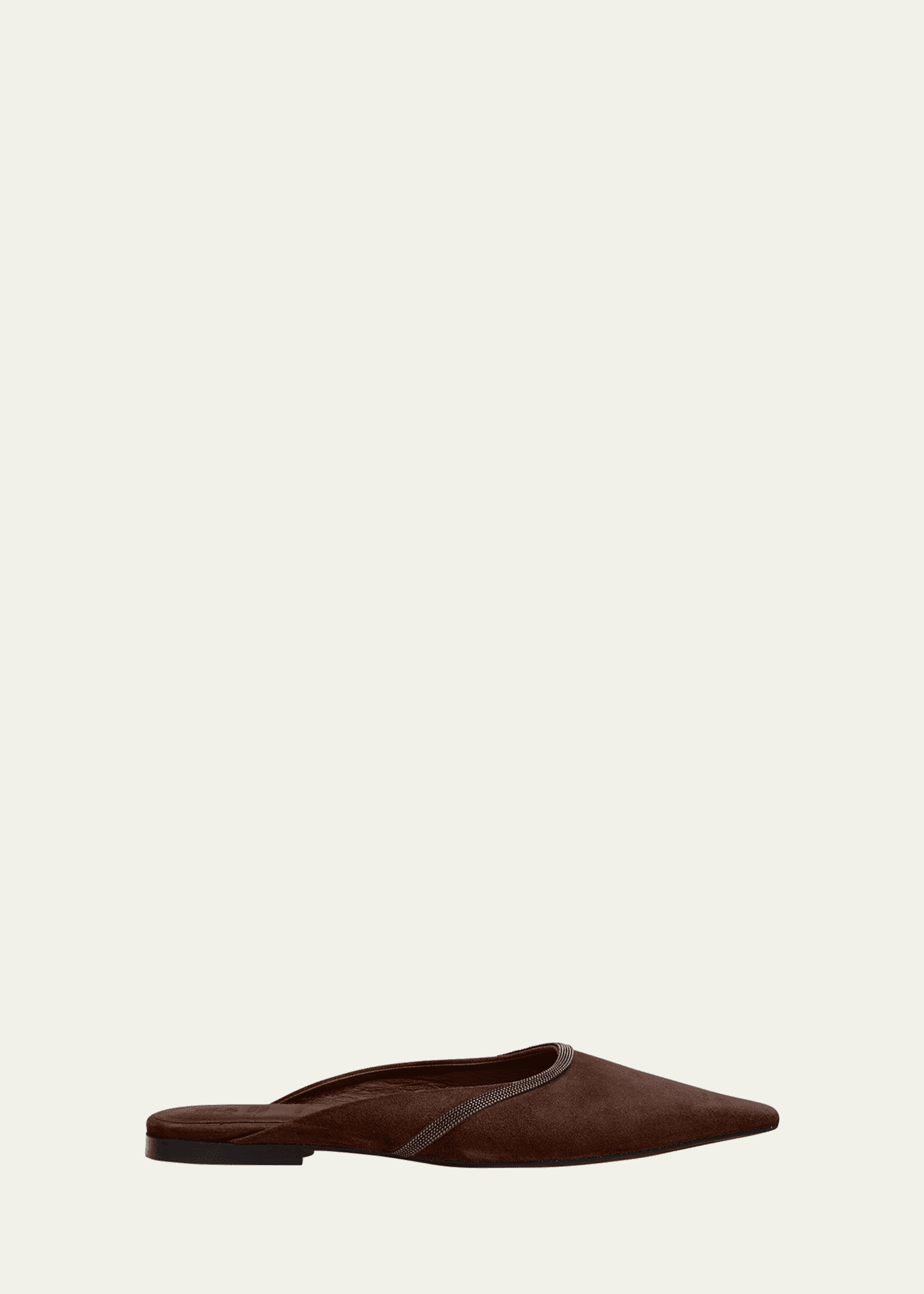 Brunello Cucinelli Suede Monili Ballerina Mules Image 1 of 6
