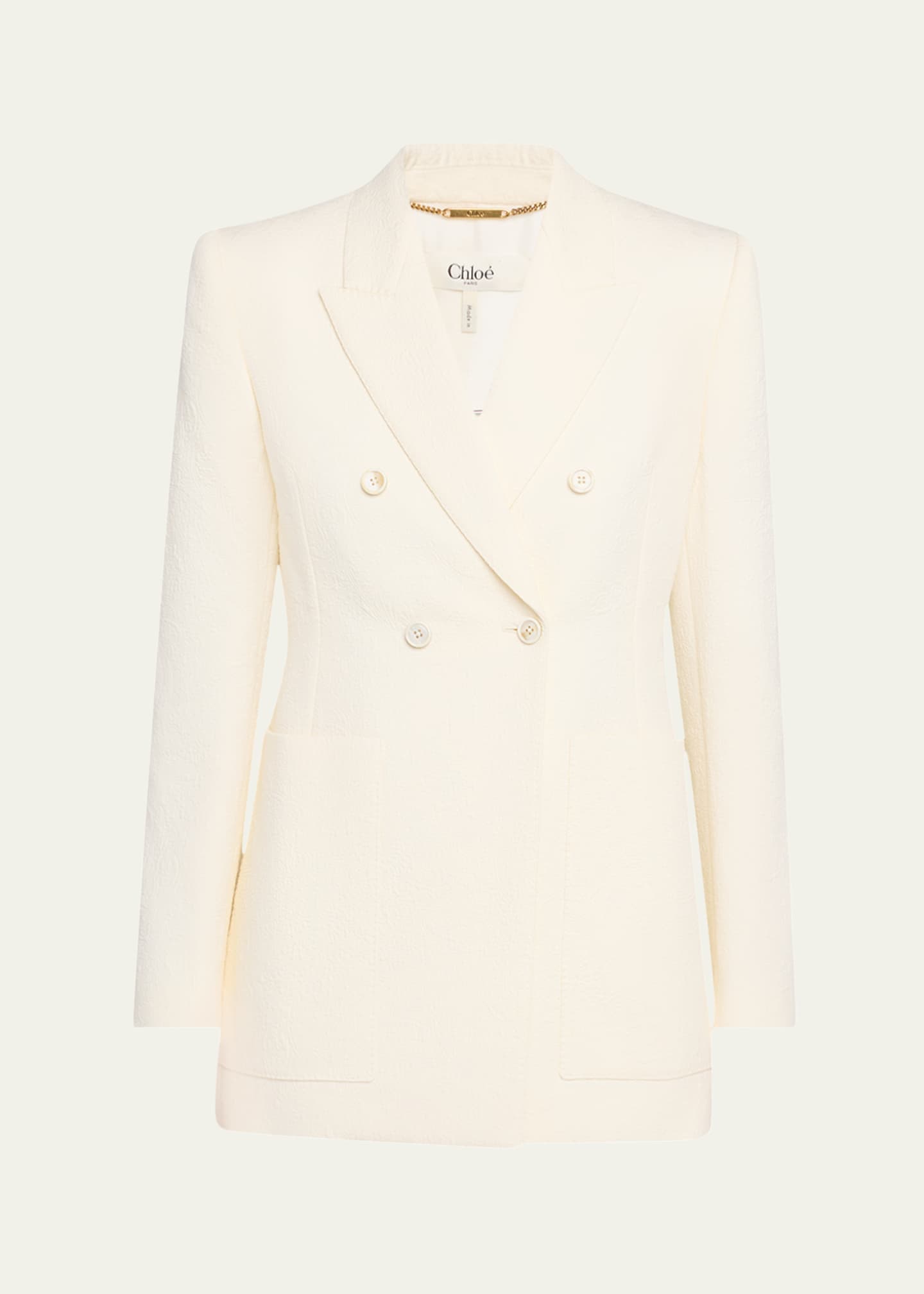 Chloe Paisley Jacquard Double-Breasted Jacket