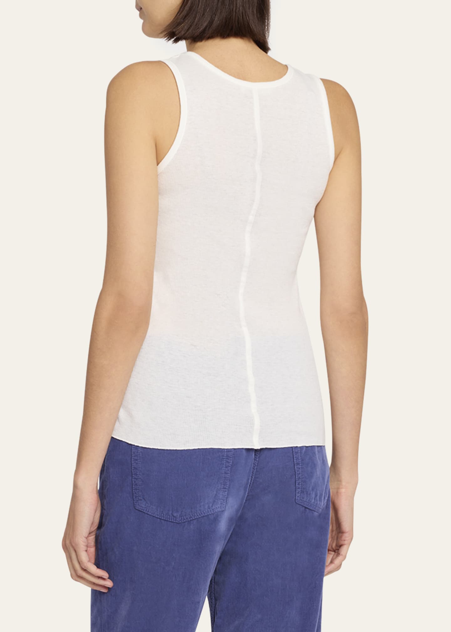 THE ROW Mansel Rib Henley Tank Top Image 3 of 5