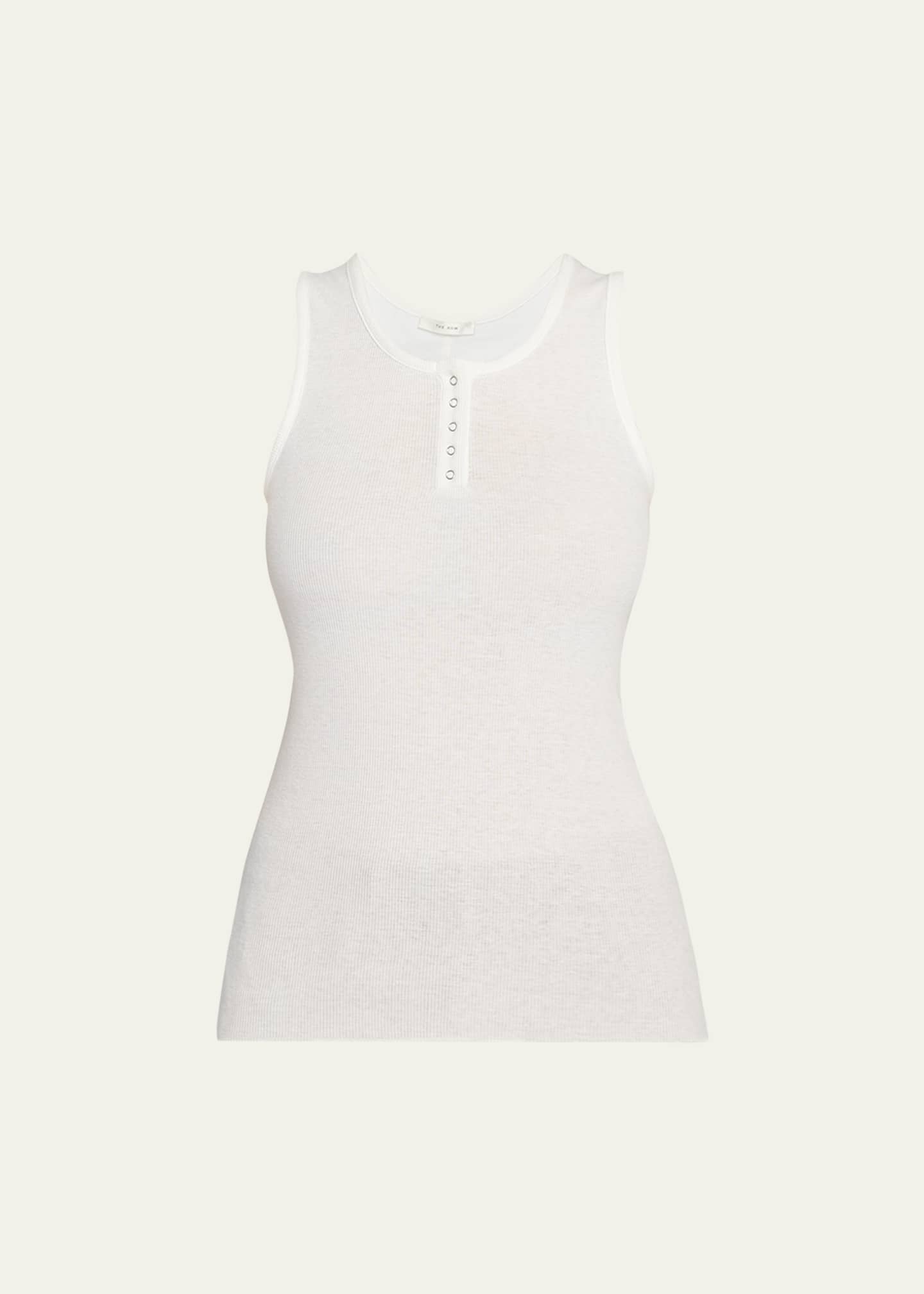 THE ROW Mansel Rib Henley Tank Top Image 1 of 5