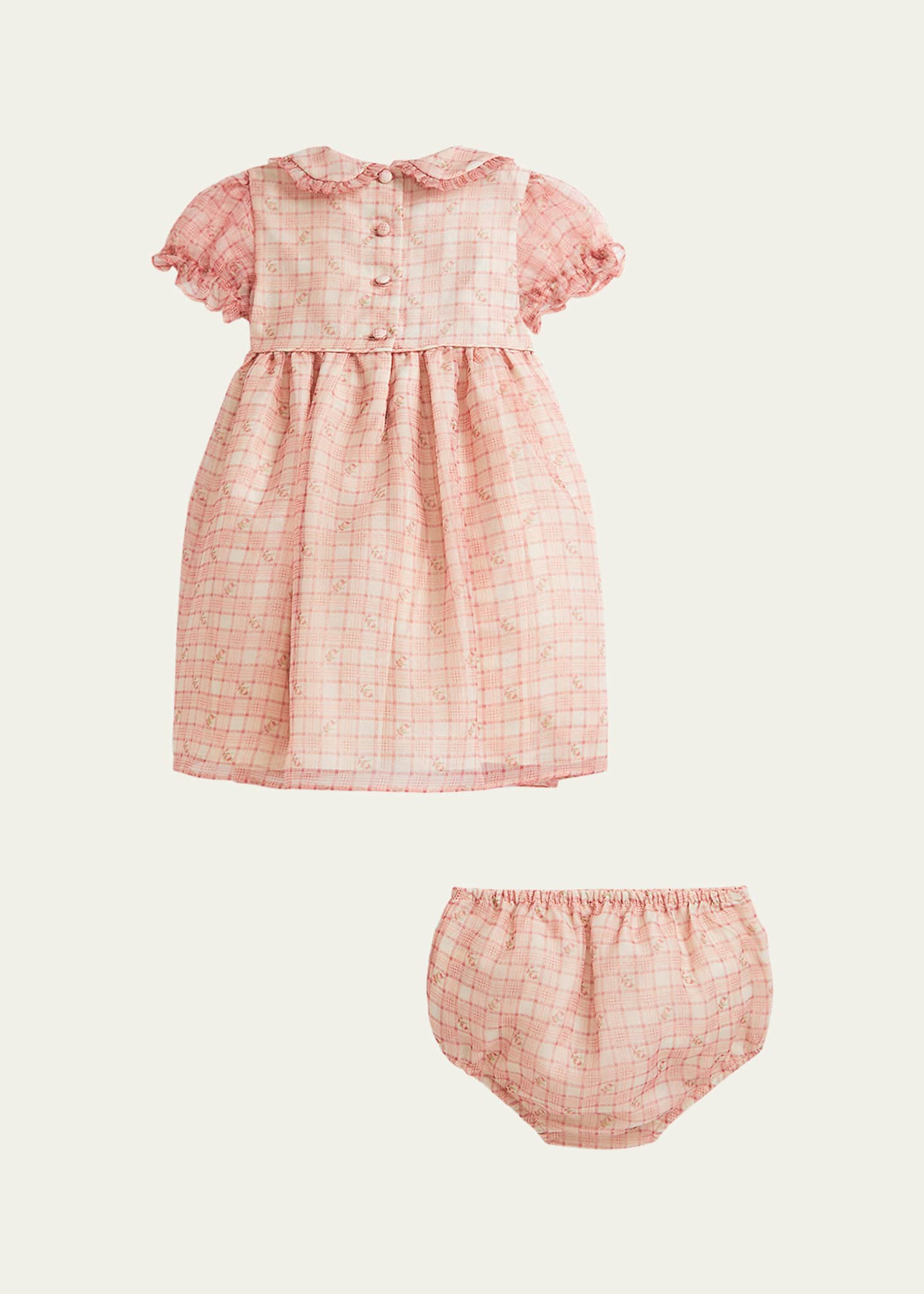 Ralph Lauren Childrenswear Girl's Gingham & Floral-Print Dress W/ Bloomers, Size 9M-24M Image 2 of 2