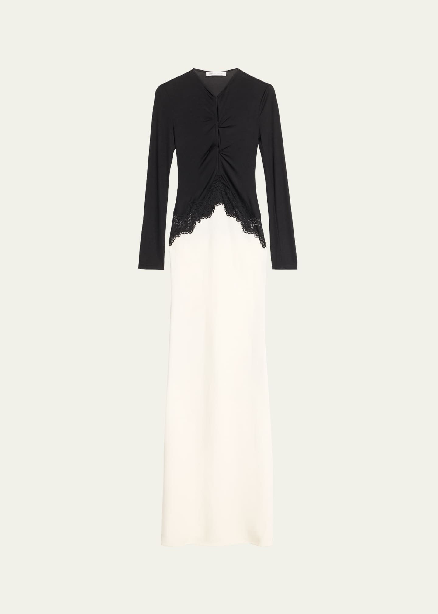 Christopher Esber Twisted Verner-Lace Long-Sleeve Maxi Dress Image 1 of 5