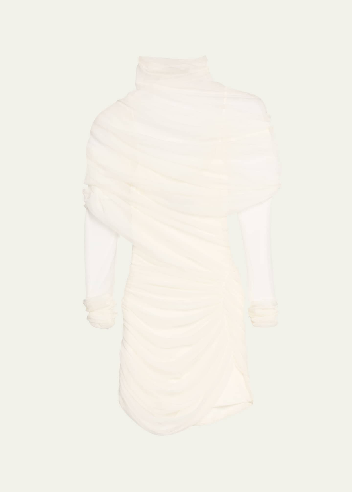 Christopher Esber Christo Sheer Wrap Long-Sleeve Mini Dress Image 1 of 5