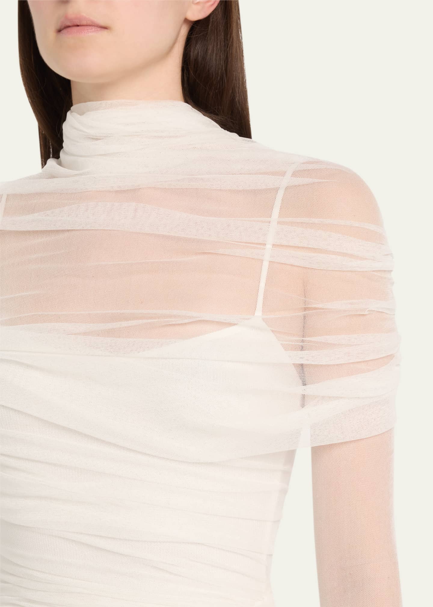 Christopher Esber Christo Sheer Wrap Long-Sleeve Mini Dress Image 5 of 5