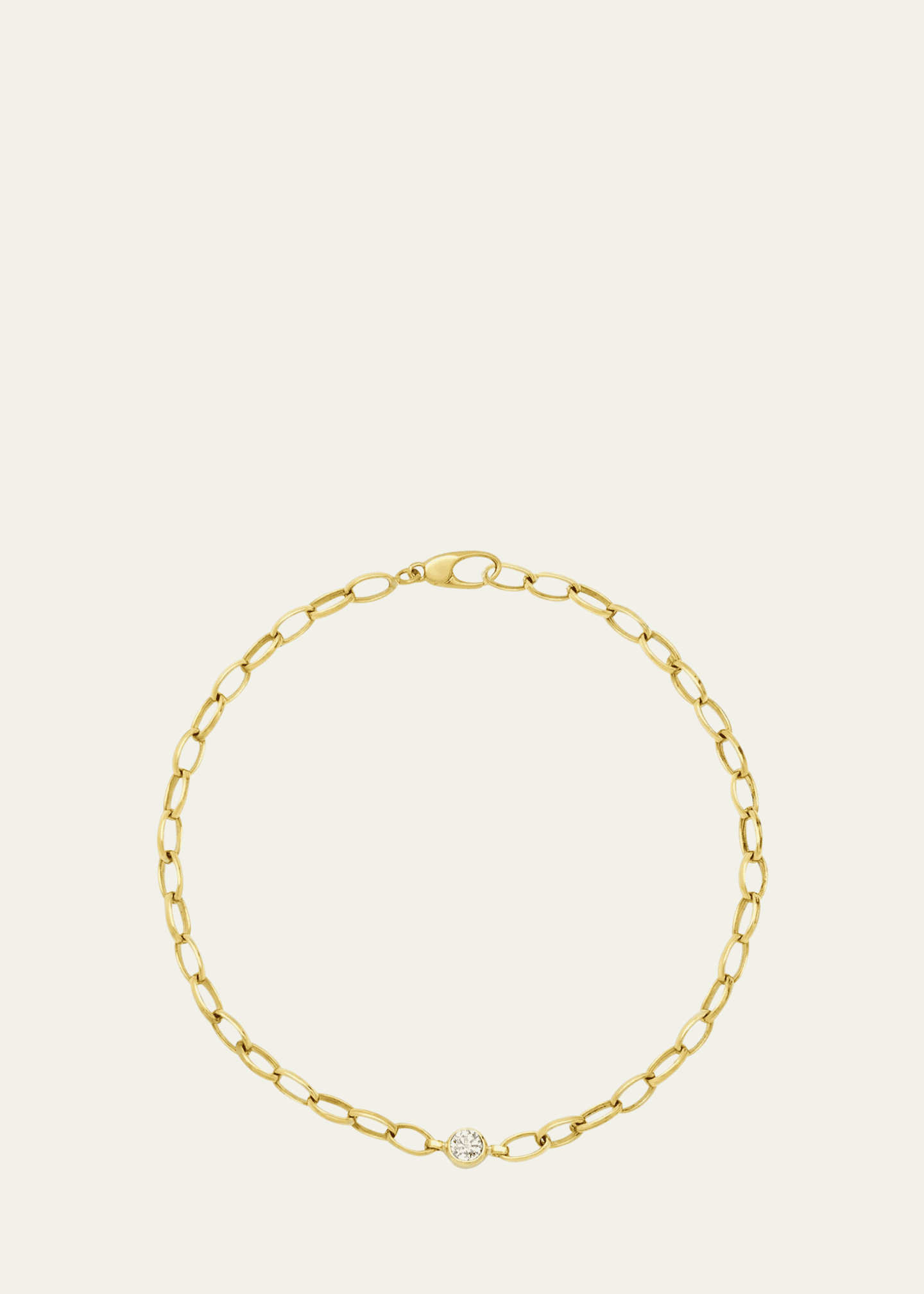 Jennifer Meyer 18K Yellow Gold Small Edith Single Diamond Bezel Bracelet