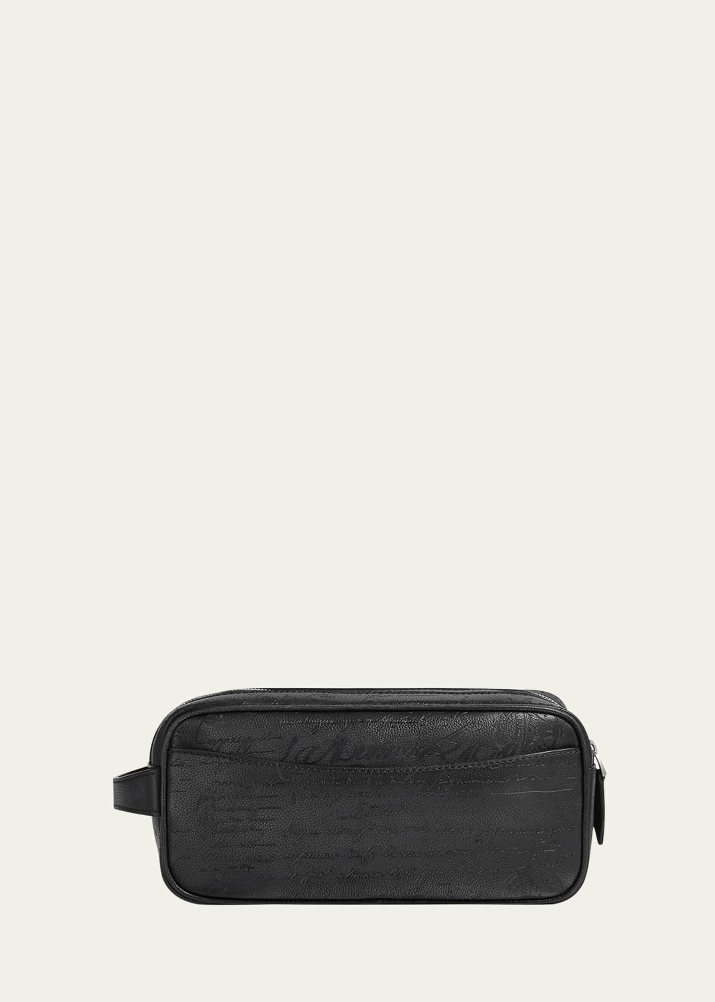 Berluti Men's Formula 1003 Scritto Leather Toiletry Pouch Image 1 of 4