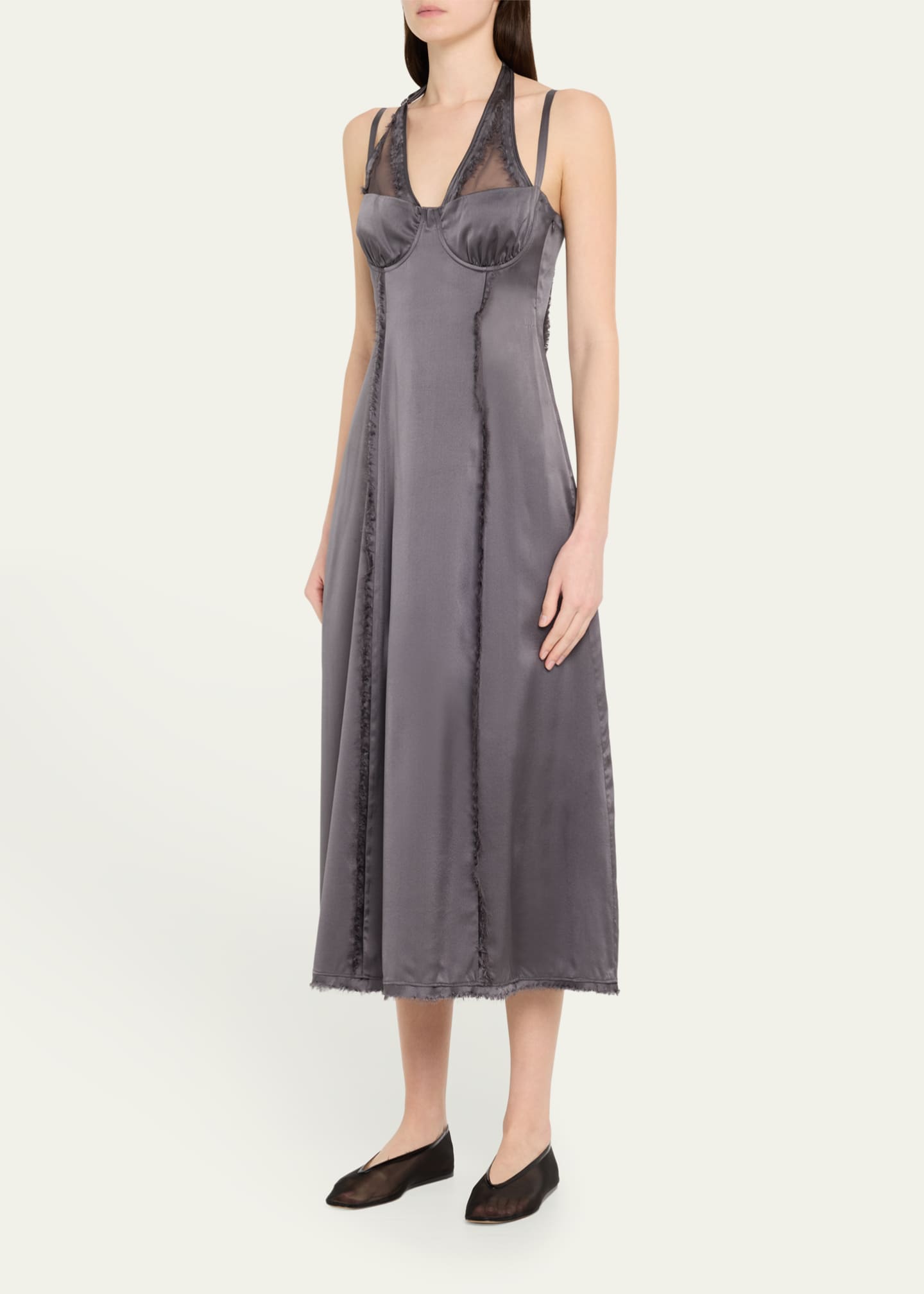 Jane Wade Shredded Silk Midi Dress Image 4 of 5