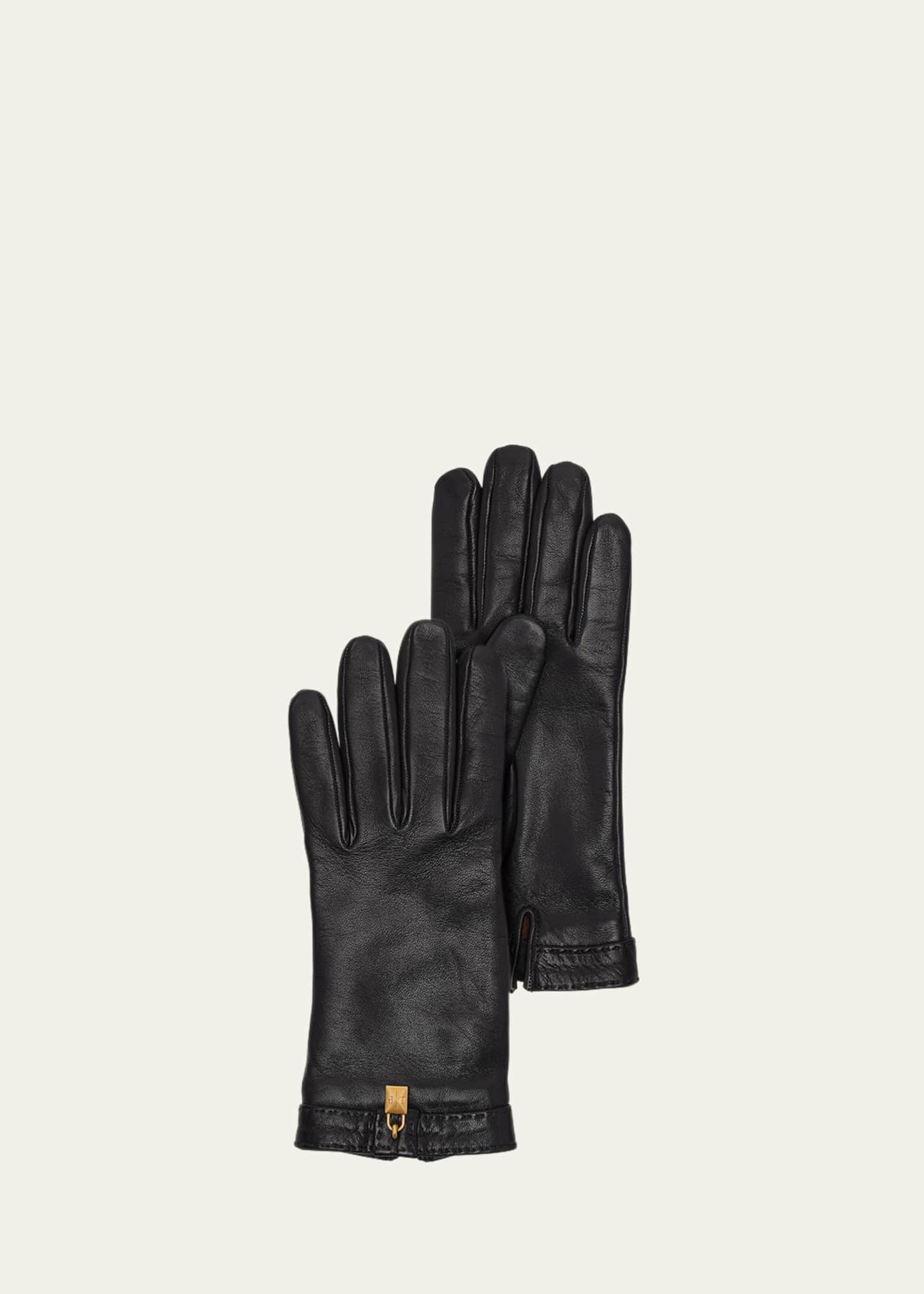 Loro Piana Nora Charm Leather Gloves
