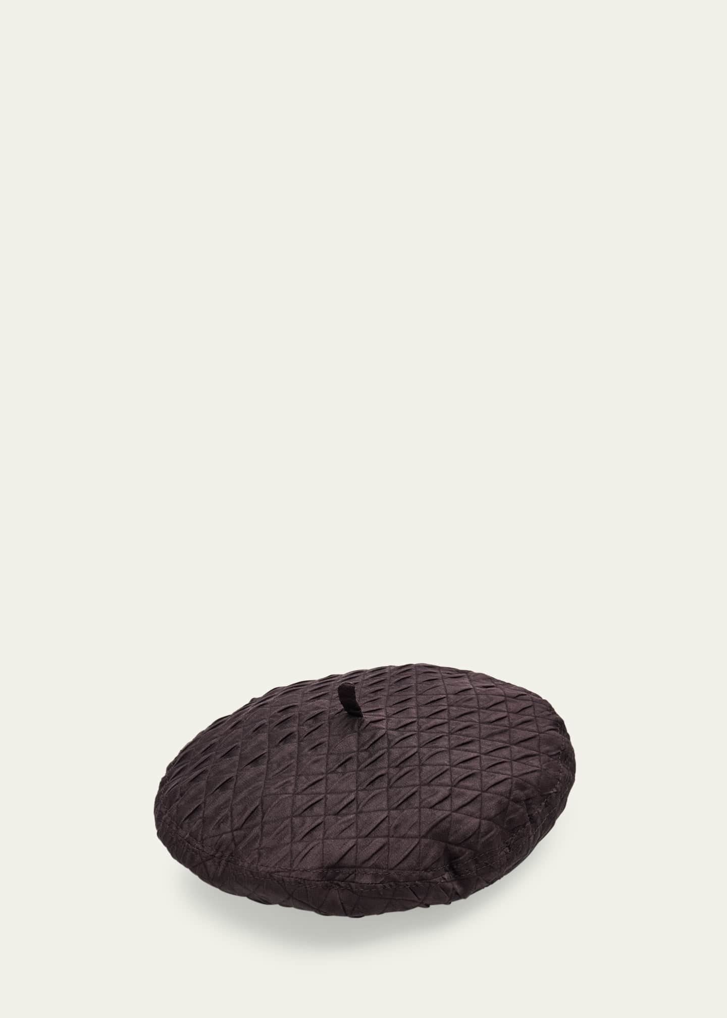 Loro Piana Anna Diamond-Stitched Silk Beret Image 2 of 2