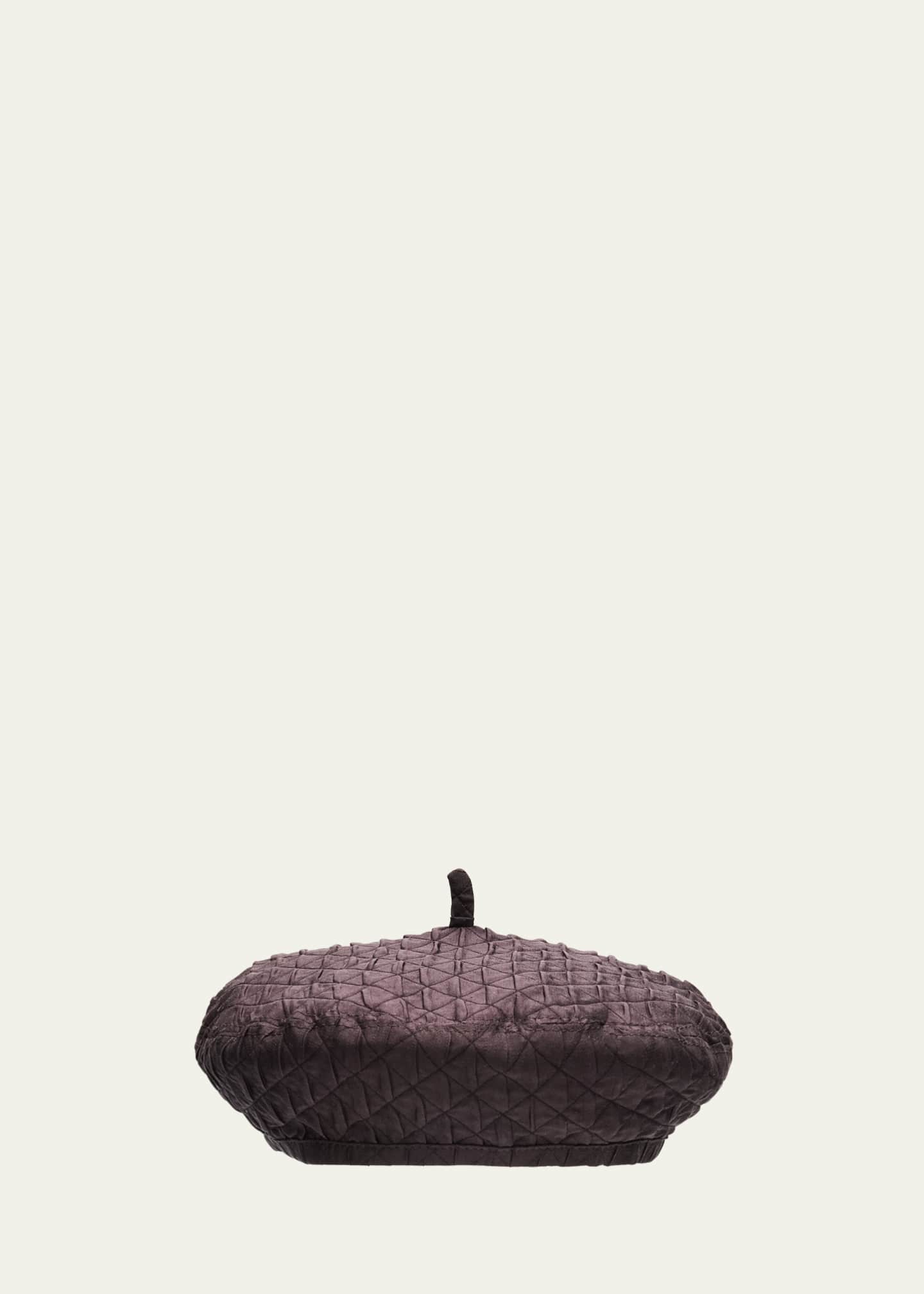 Loro Piana Anna Diamond-Stitched Silk Beret Image 1 of 2