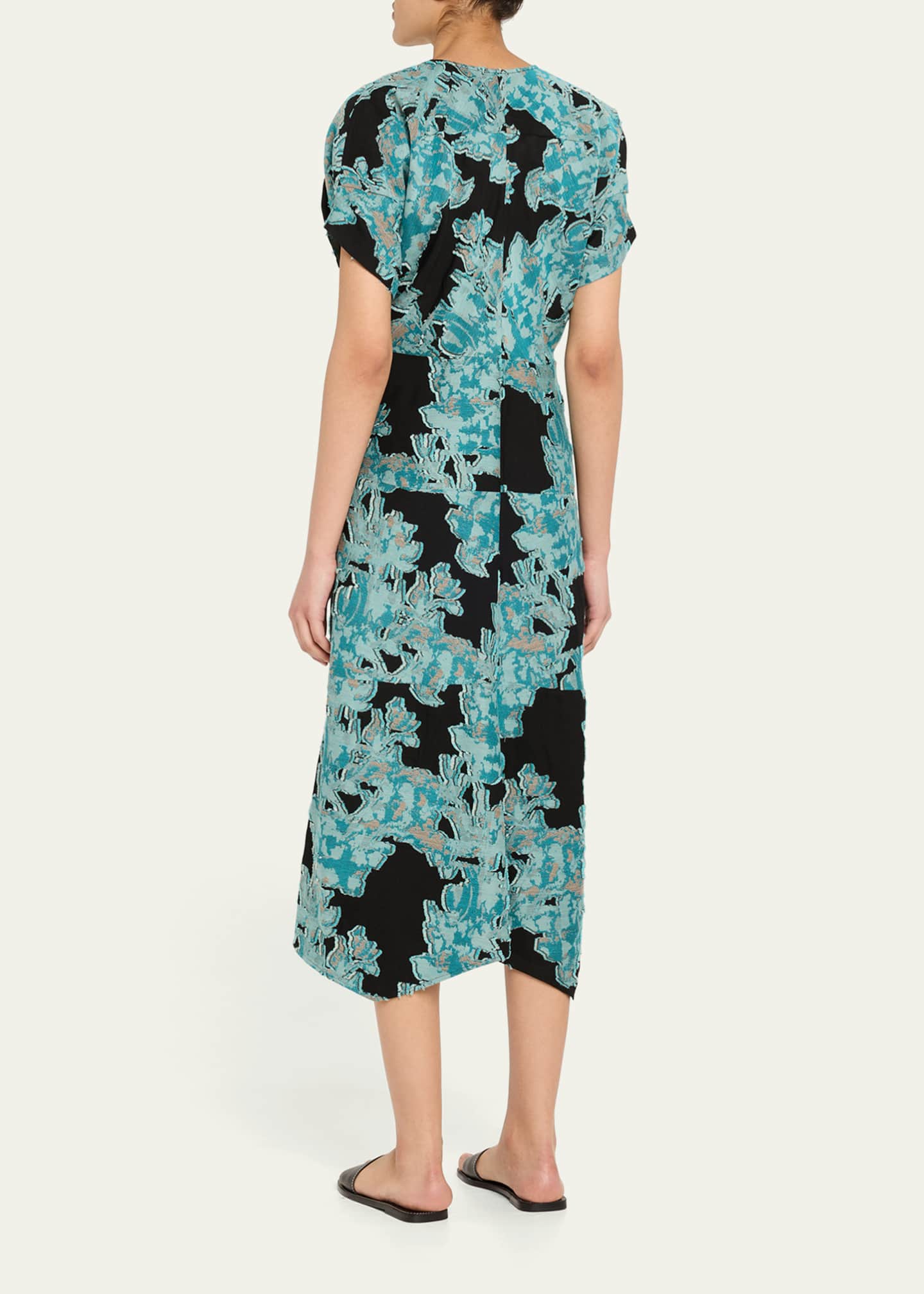 Zero + Maria Cornejo Aissa Joi Jacquard Short-Sleeve Midi Dress Image 3 of 5