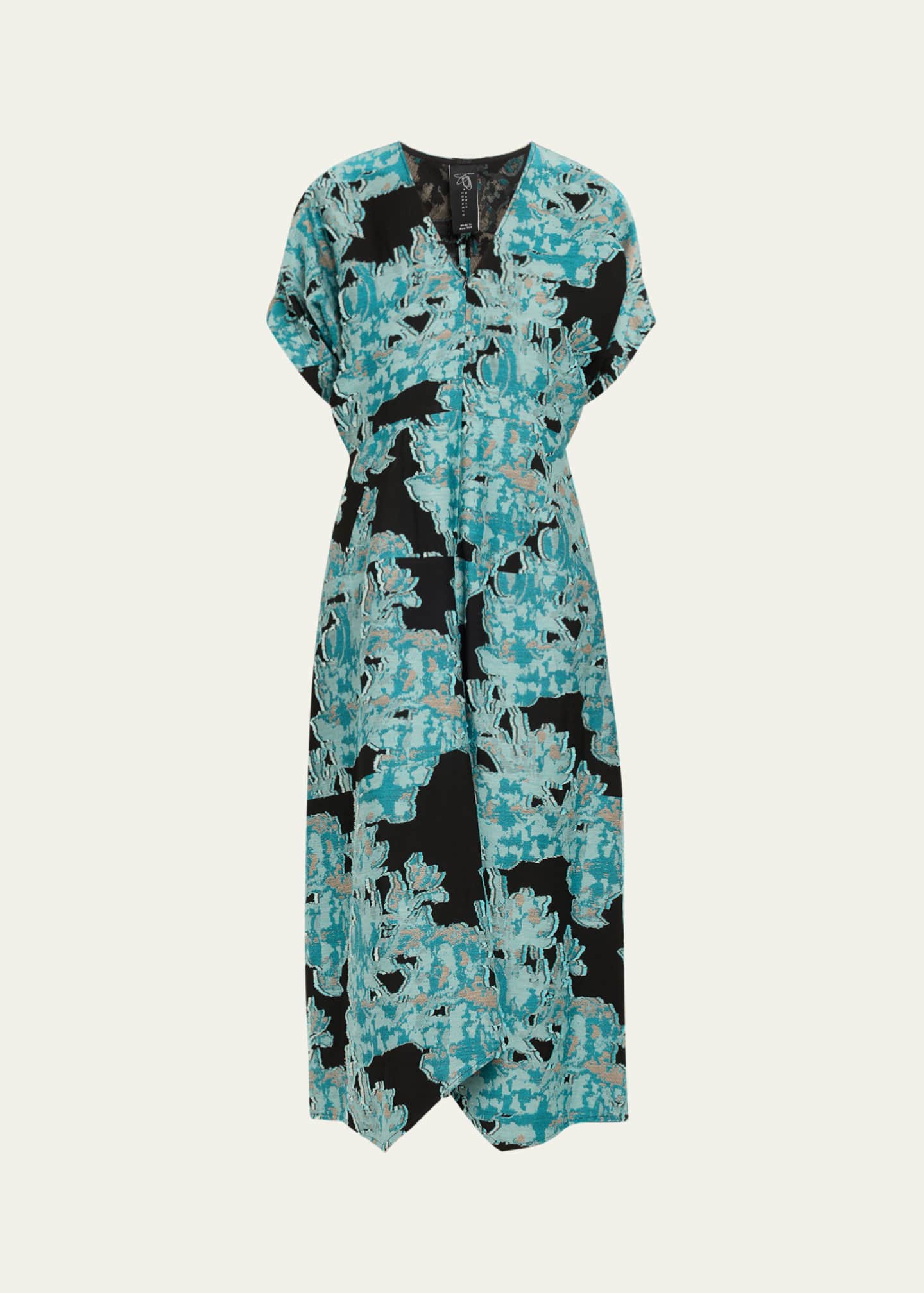 Zero + Maria Cornejo Aissa Joi Jacquard Short-Sleeve Midi Dress Image 1 of 5