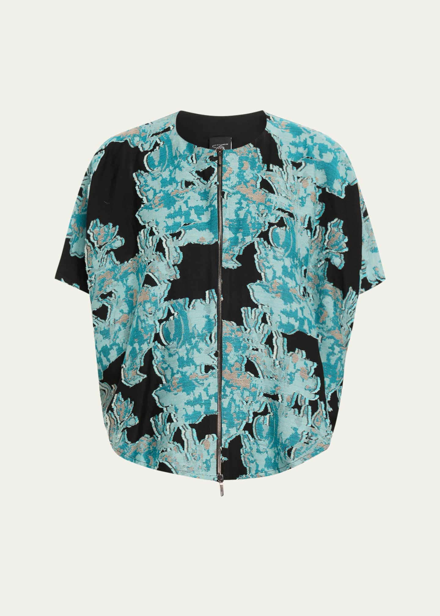 Zero + Maria Cornejo Jacquard Zip Circle Shrug Image 1 of 5