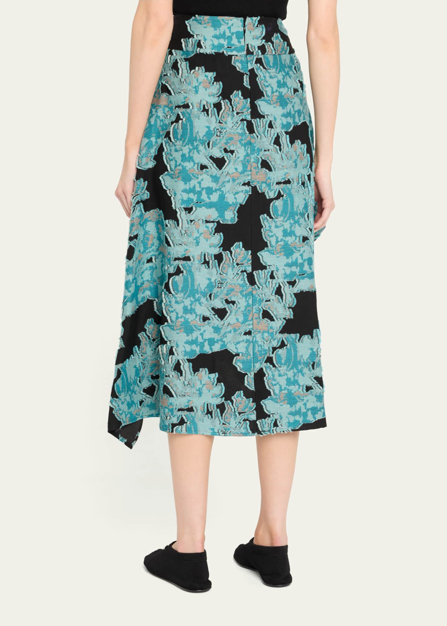 Zero + Maria Cornejo Nio Floral Jacquard Midi Skirt Image 3 of 5
