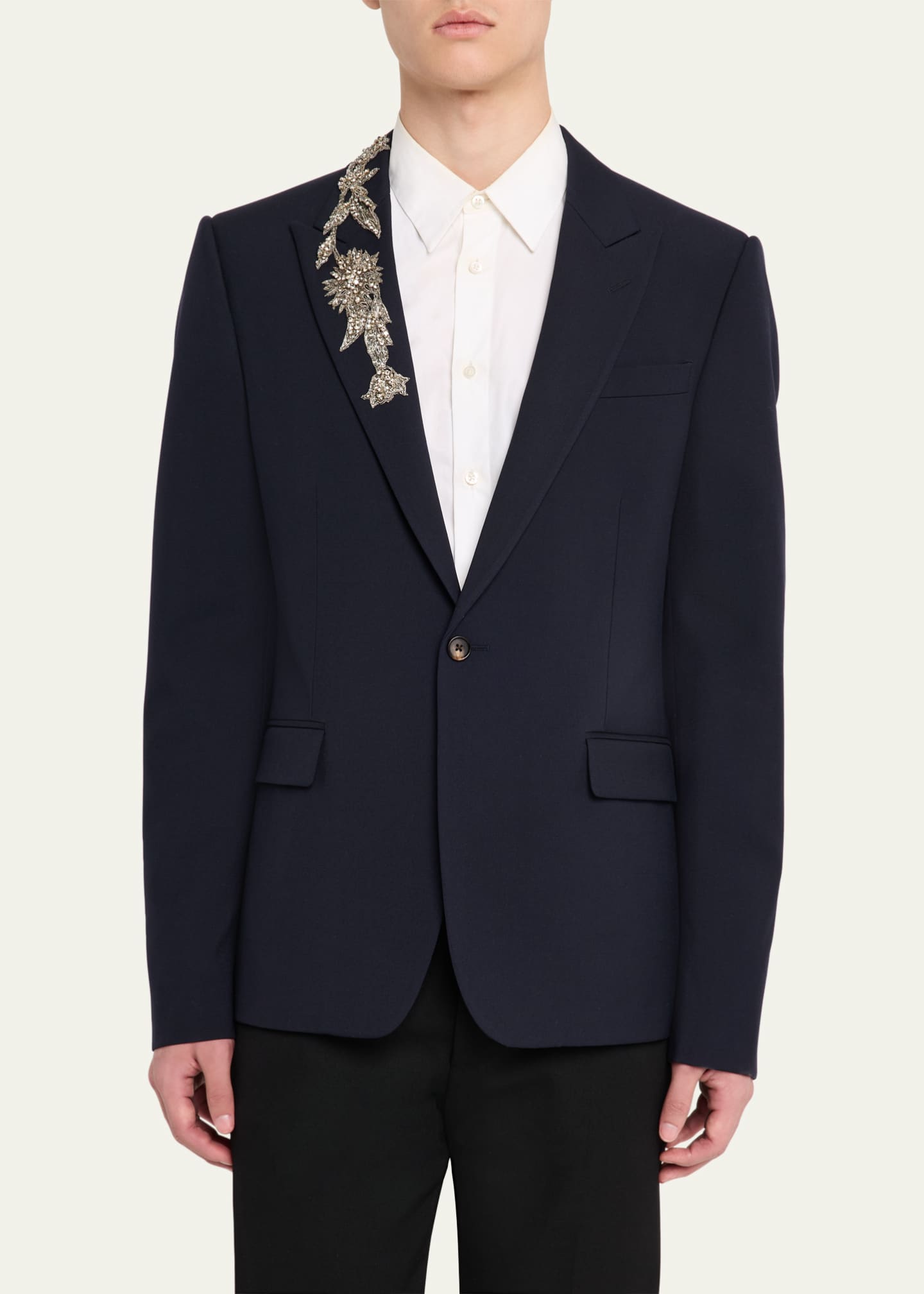 McQueen Men's Embroidered Wool Sport Coat Image 4 of 7