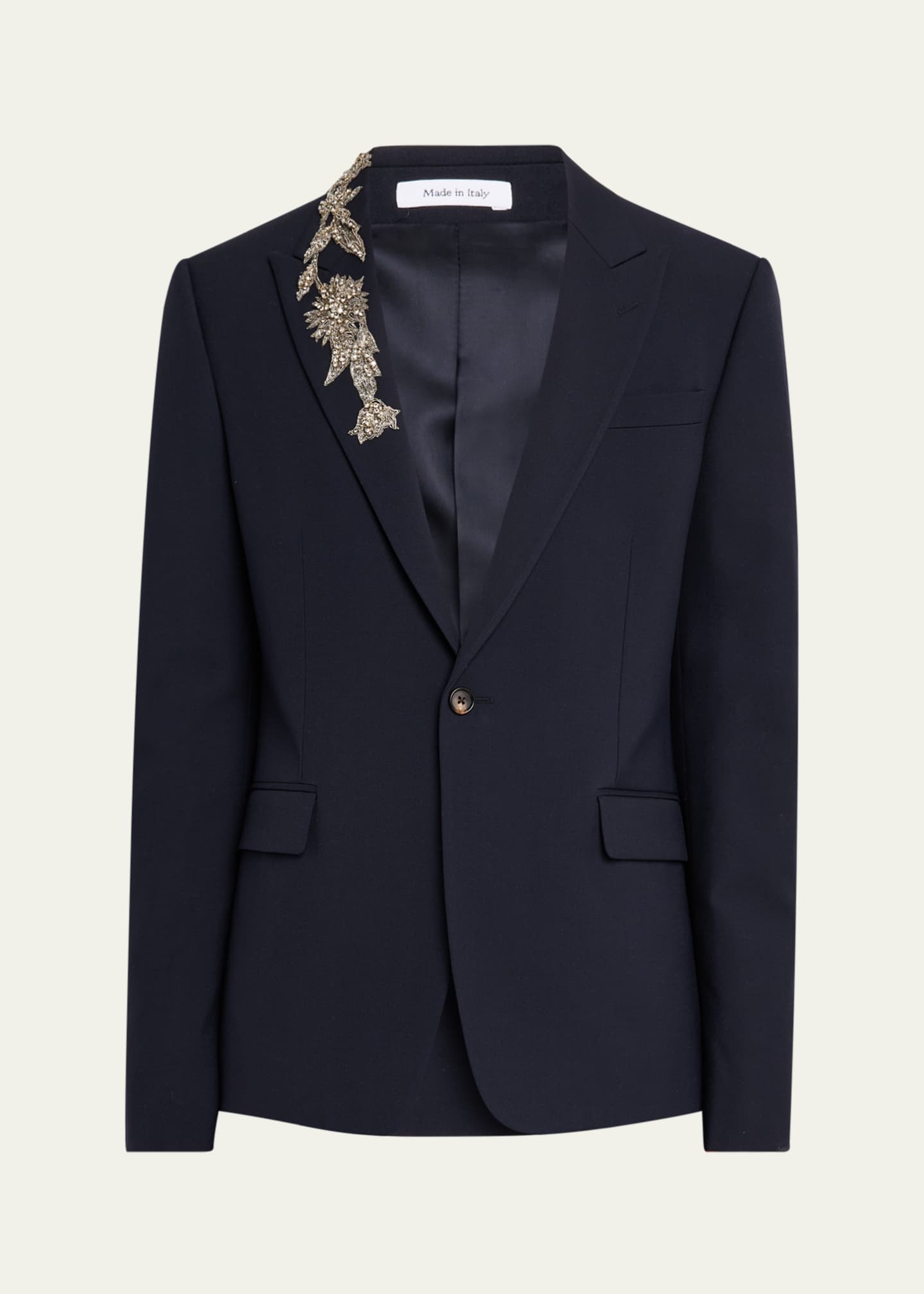 McQueen Men's Embroidered Wool Sport Coat Image 1 of 7