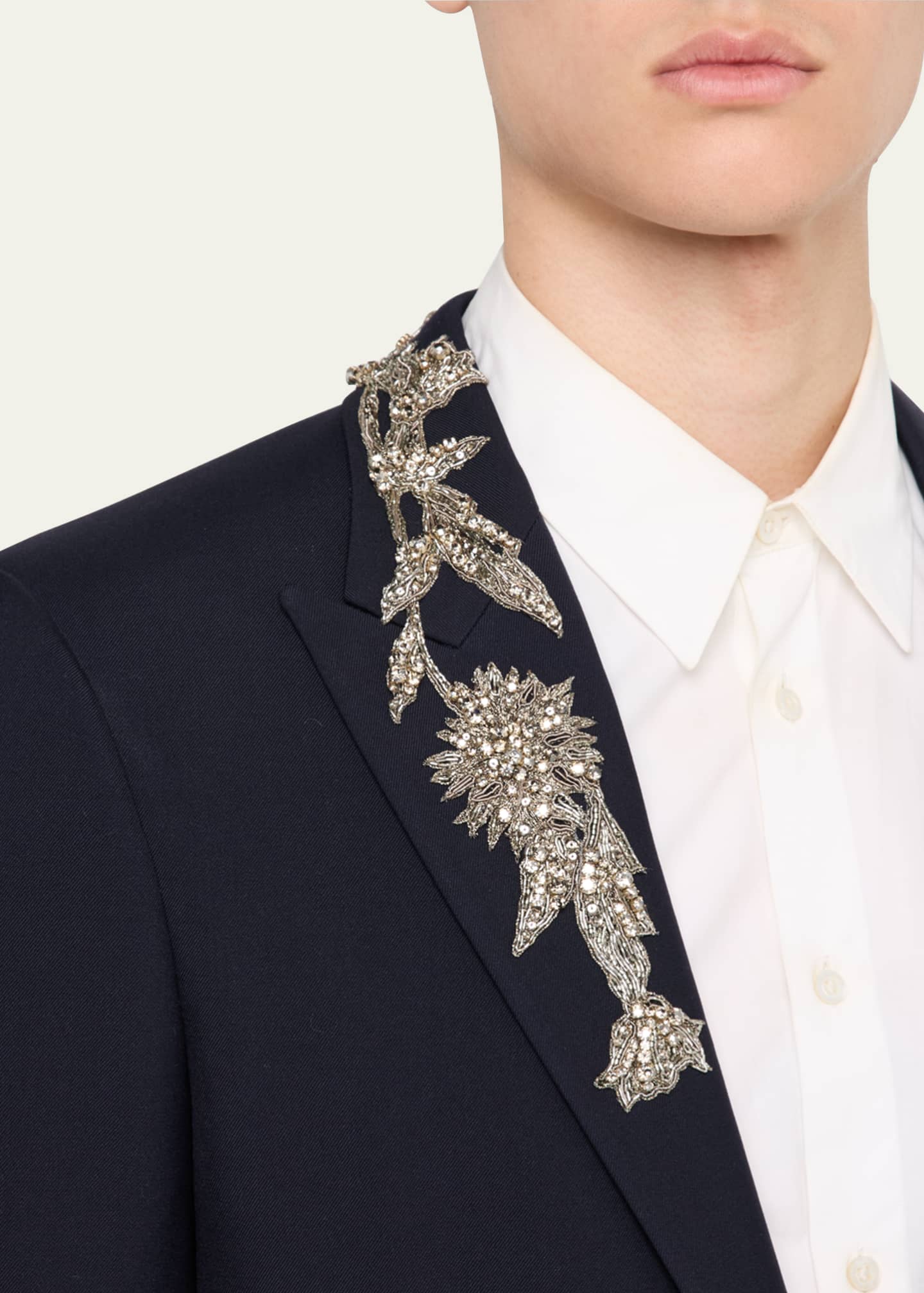 McQueen Men's Embroidered Wool Sport Coat Image 5 of 7