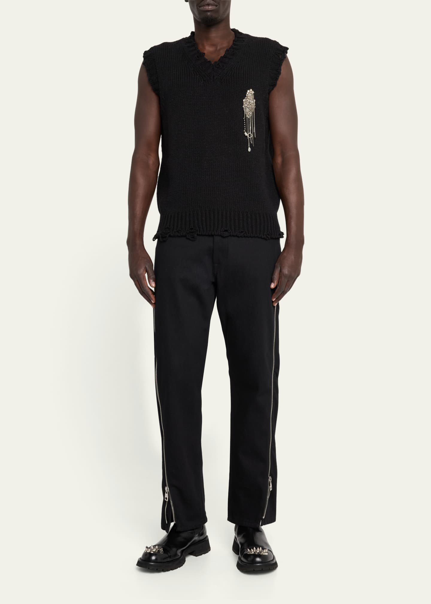 McQueen Men's Sweater Vest with Embellished Patch Image 2 of 5