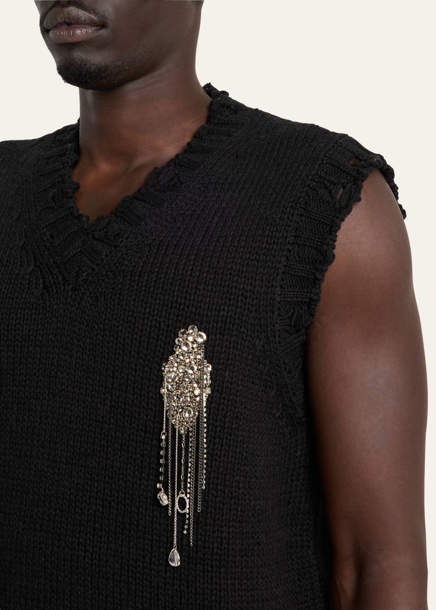 McQueen Men's Sweater Vest with Embellished Patch Image 5 of 5