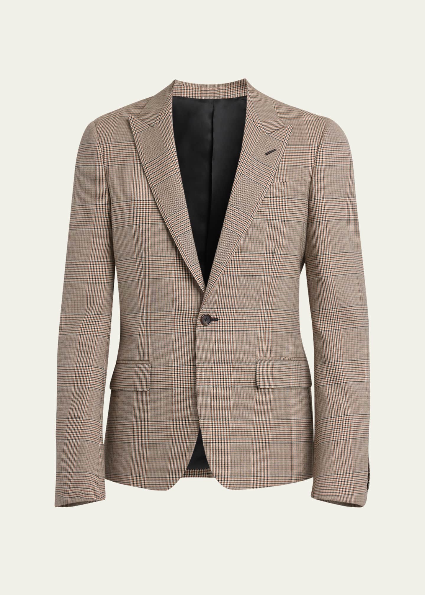 McQueen Men's Check Twill Single-Breasted Sport Coat Image 1 of 7