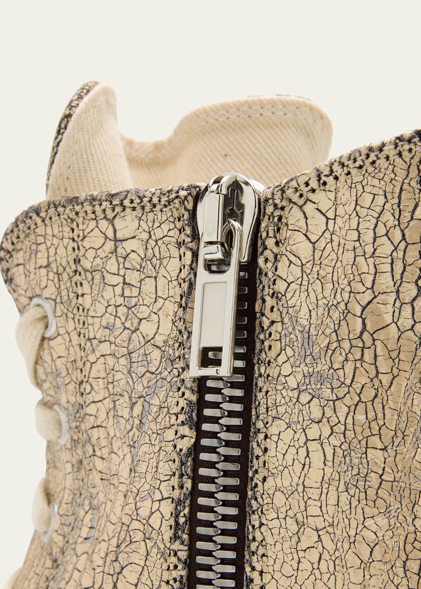 DRKSHDW RICK OWENS Men's Sneaks Metallic Denim High-Top Sneakers Image 5 of 6