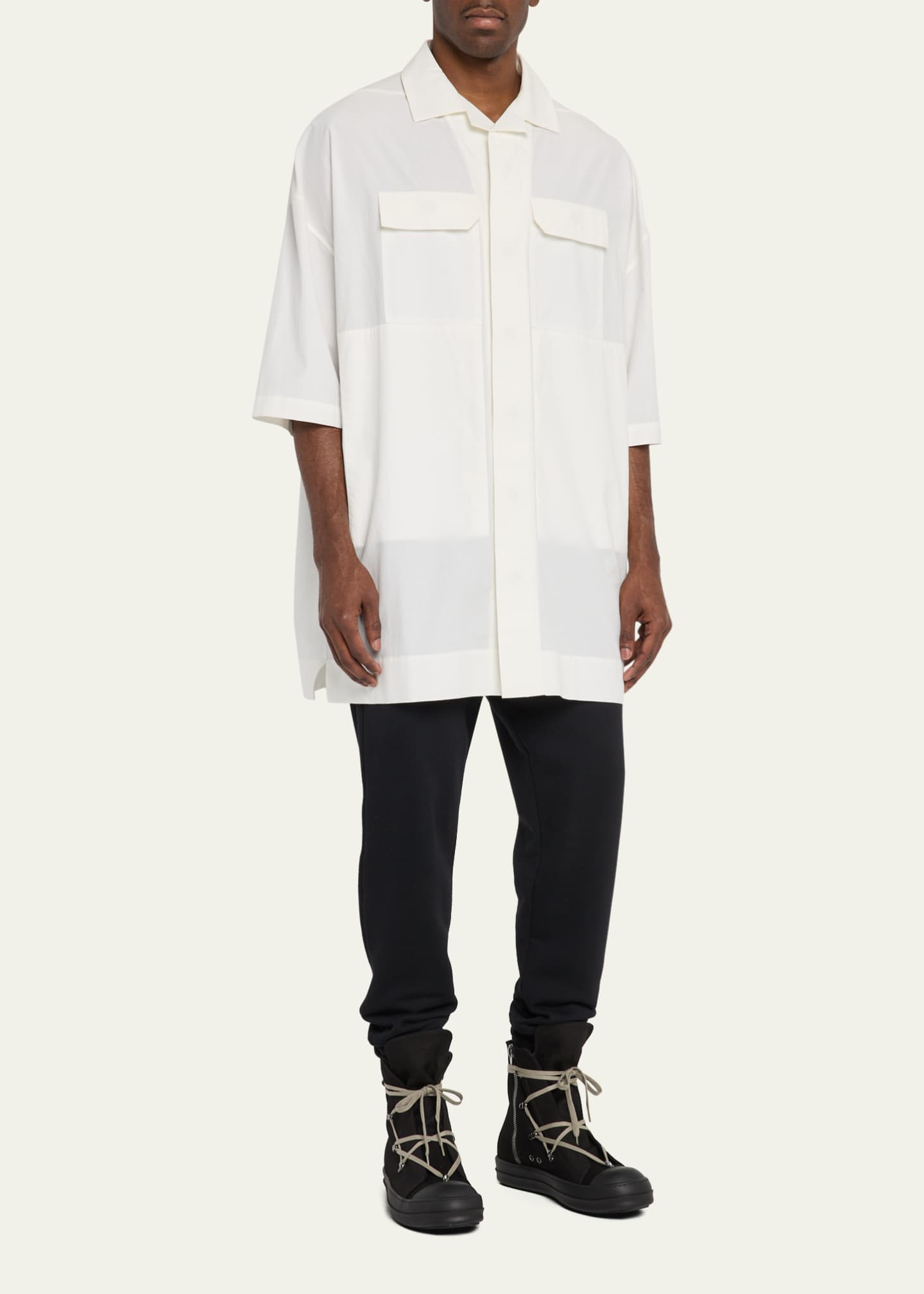 DRKSHDW RICK OWENS Men's Hex Sneaks Denim High-Top Sneakers Image 2 of 6