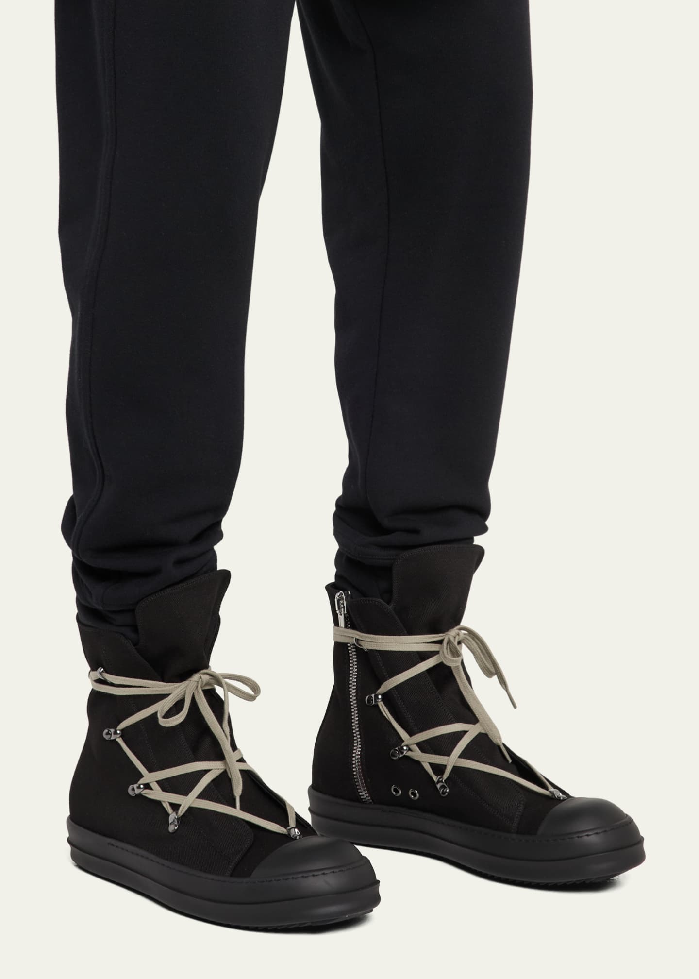 DRKSHDW RICK OWENS Men's Hex Sneaks Denim High-Top Sneakers Image 3 of 6