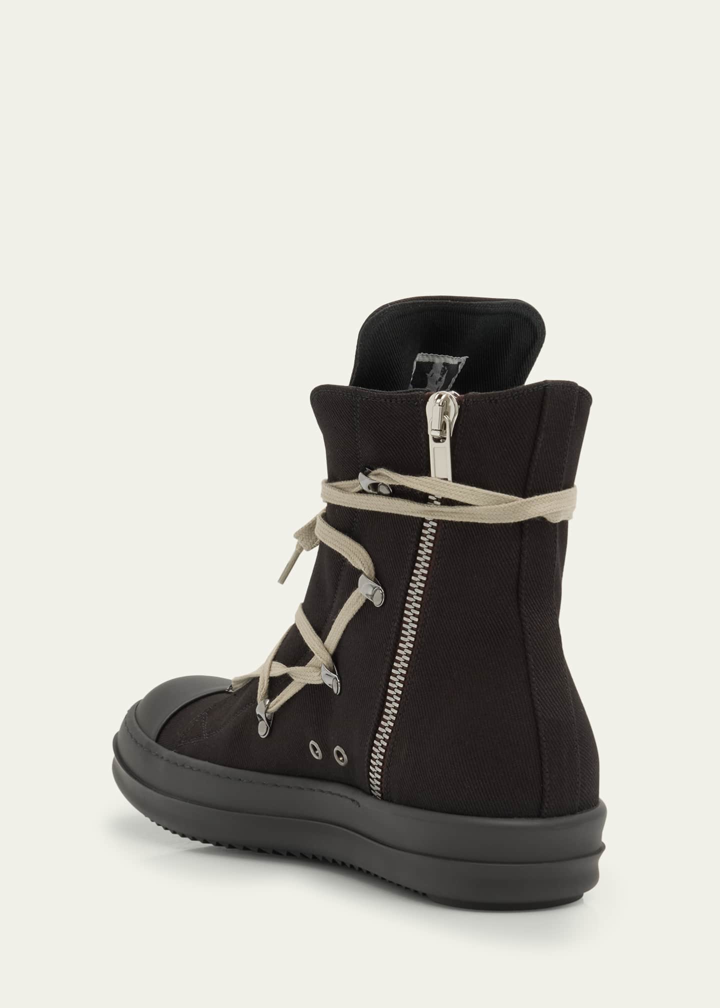 DRKSHDW RICK OWENS Men's Hex Sneaks Denim High-Top Sneakers Image 4 of 6