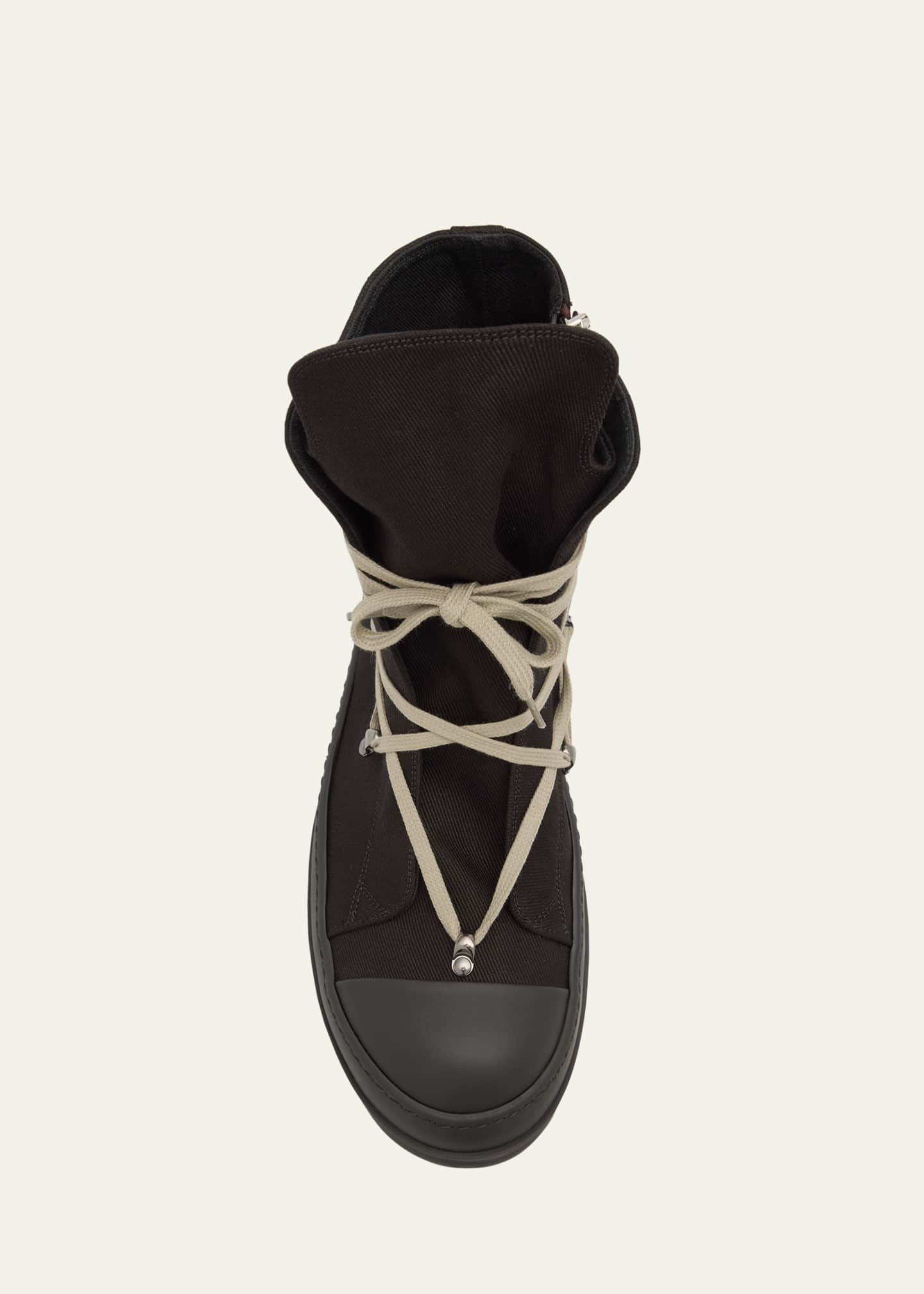 DRKSHDW RICK OWENS Men's Hex Sneaks Denim High-Top Sneakers Image 6 of 6