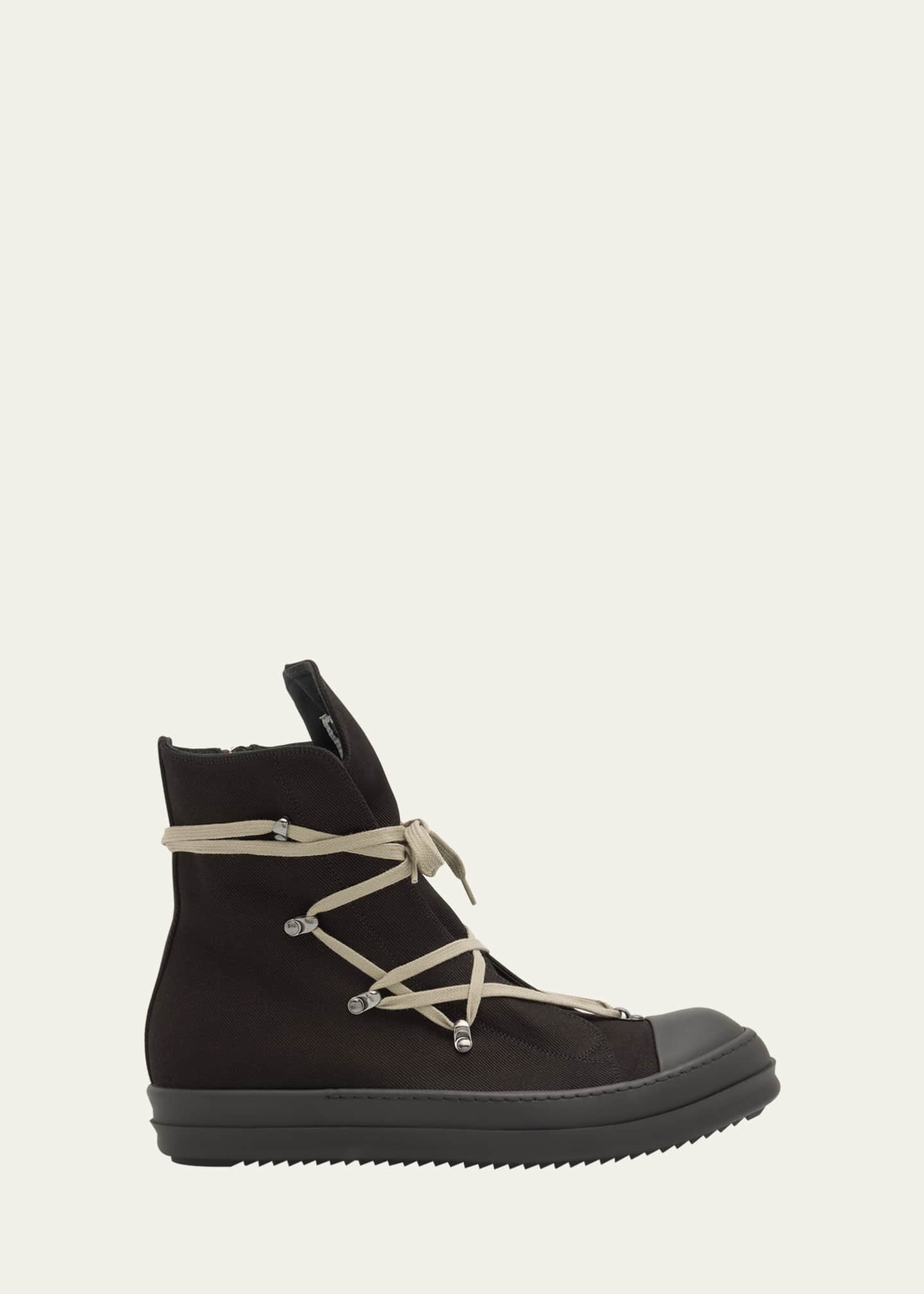 DRKSHDW RICK OWENS Men's Hex Sneaks Denim High-Top Sneakers Image 1 of 6
