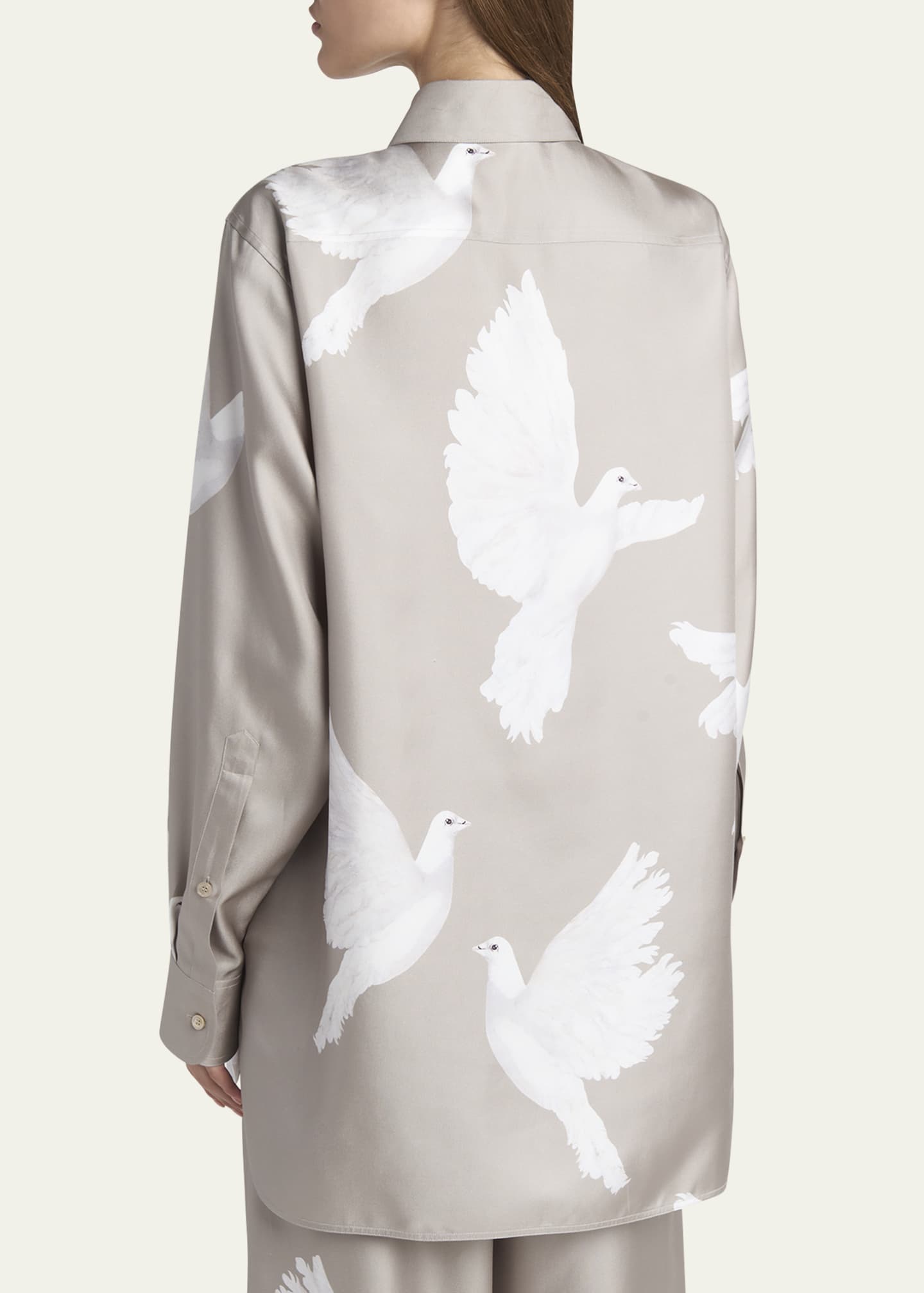 Stella McCartney Dove Print Button Down Silk Blouse Image 3 of 5