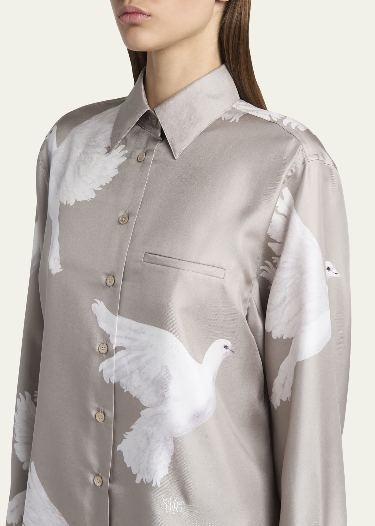 Stella McCartney Dove Print Button Down Silk Blouse Image 5 of 5
