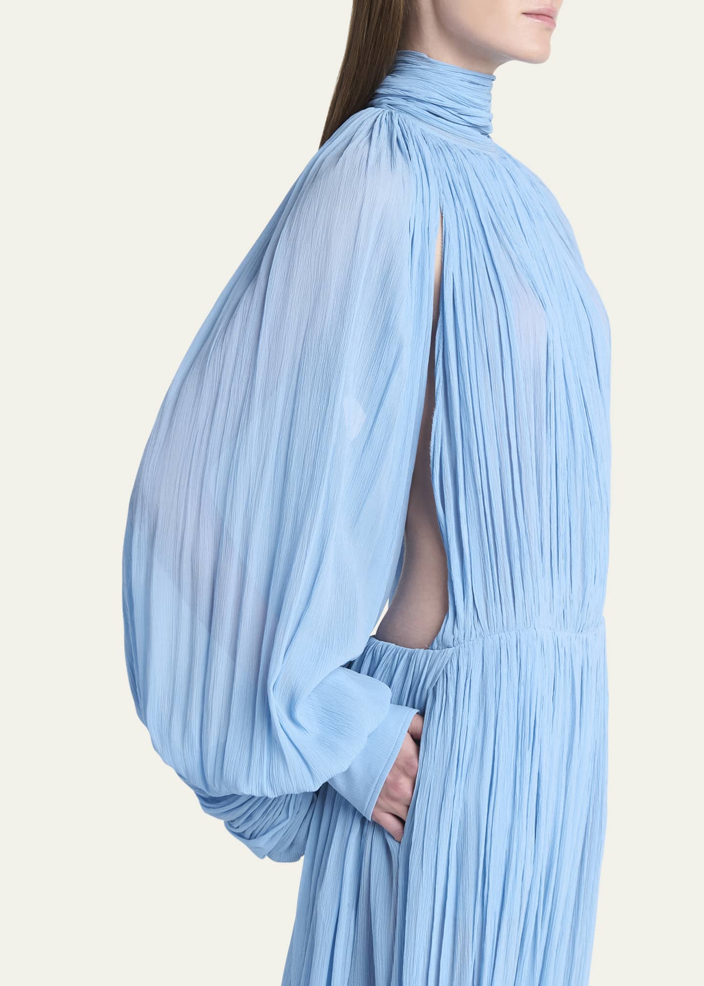 Stella McCartney Draped High Neck Silk Midi Dress Image 5 of 5