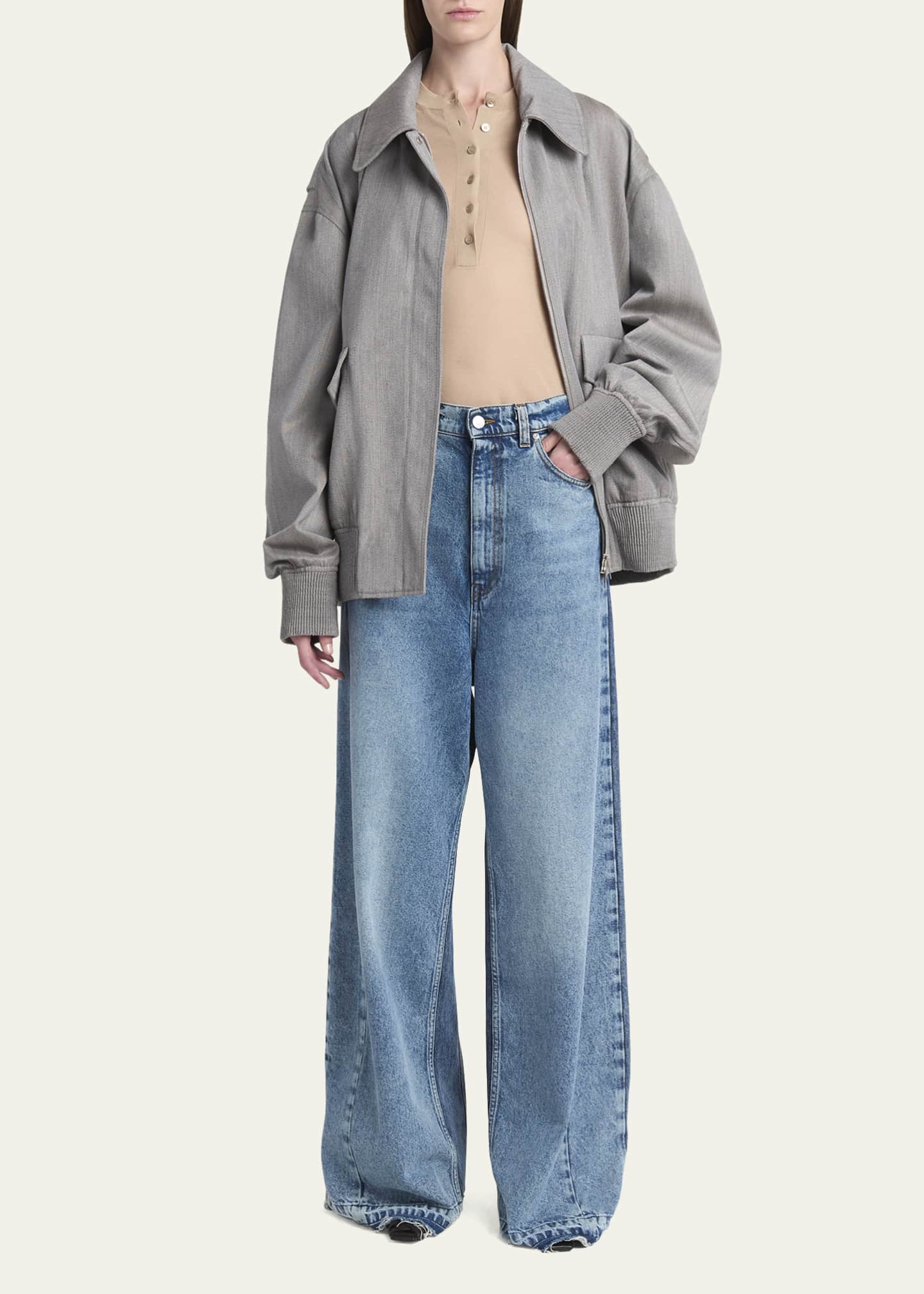 Stella McCartney Cargo Pocket Wool Blouson Jacket Image 2 of 5