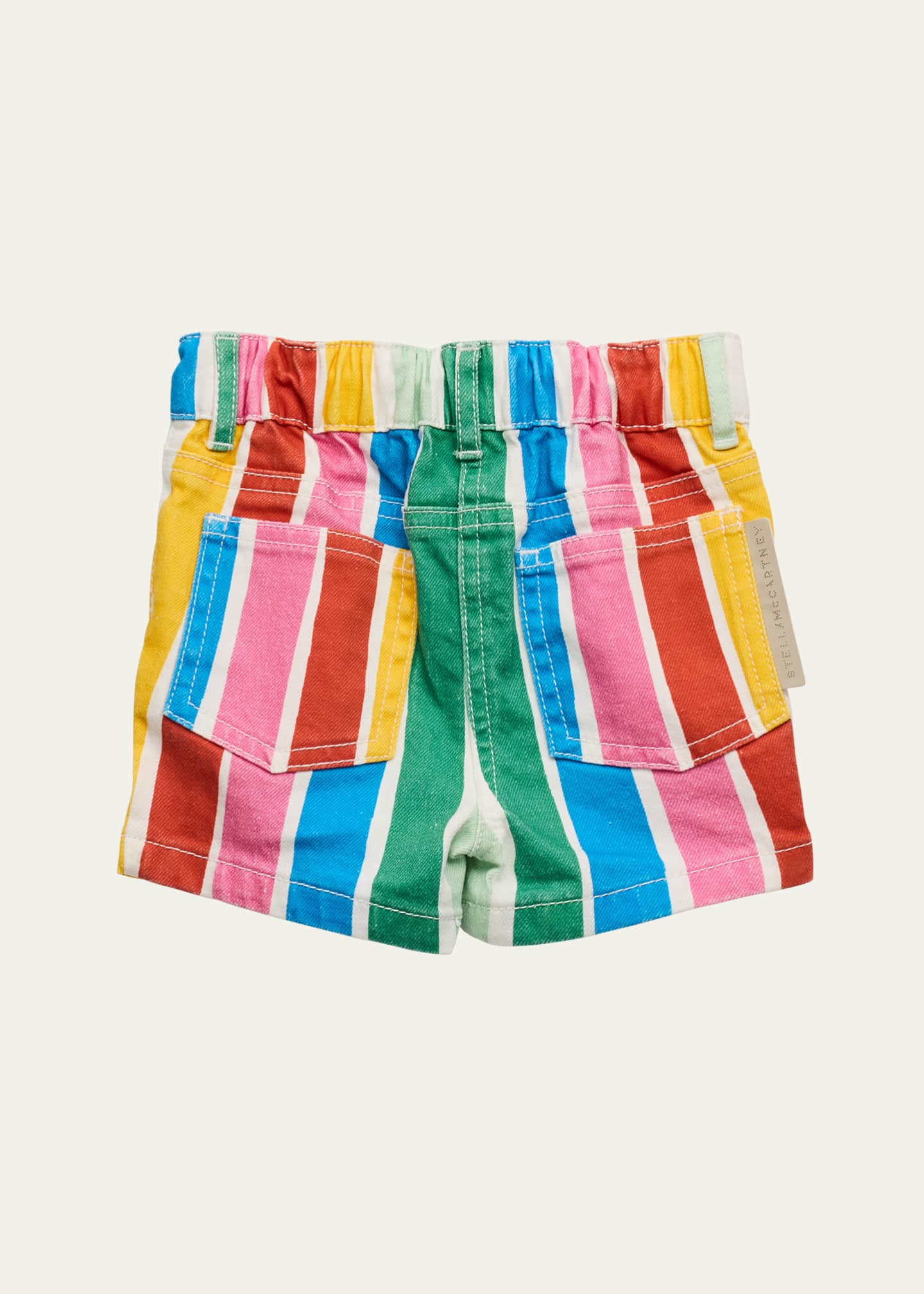 Stella McCartney Kids Girl's Rainbow Striped Shorts, Size 3M-36M Image 2 of 3