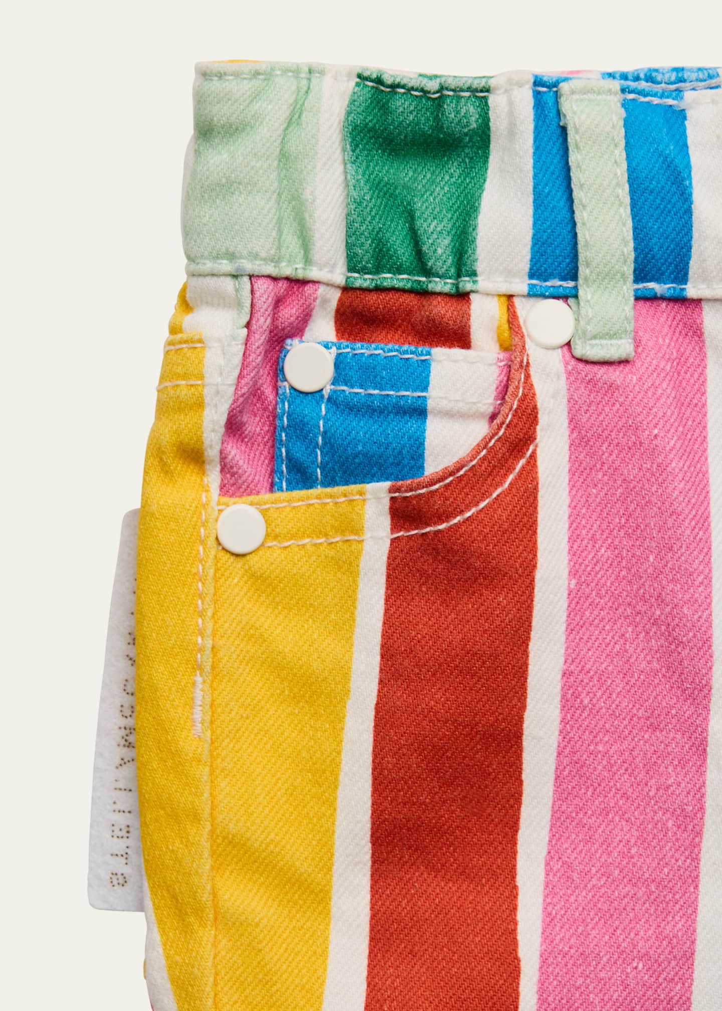 Stella McCartney Kids Girl's Rainbow Striped Shorts, Size 3M-36M Image 3 of 3