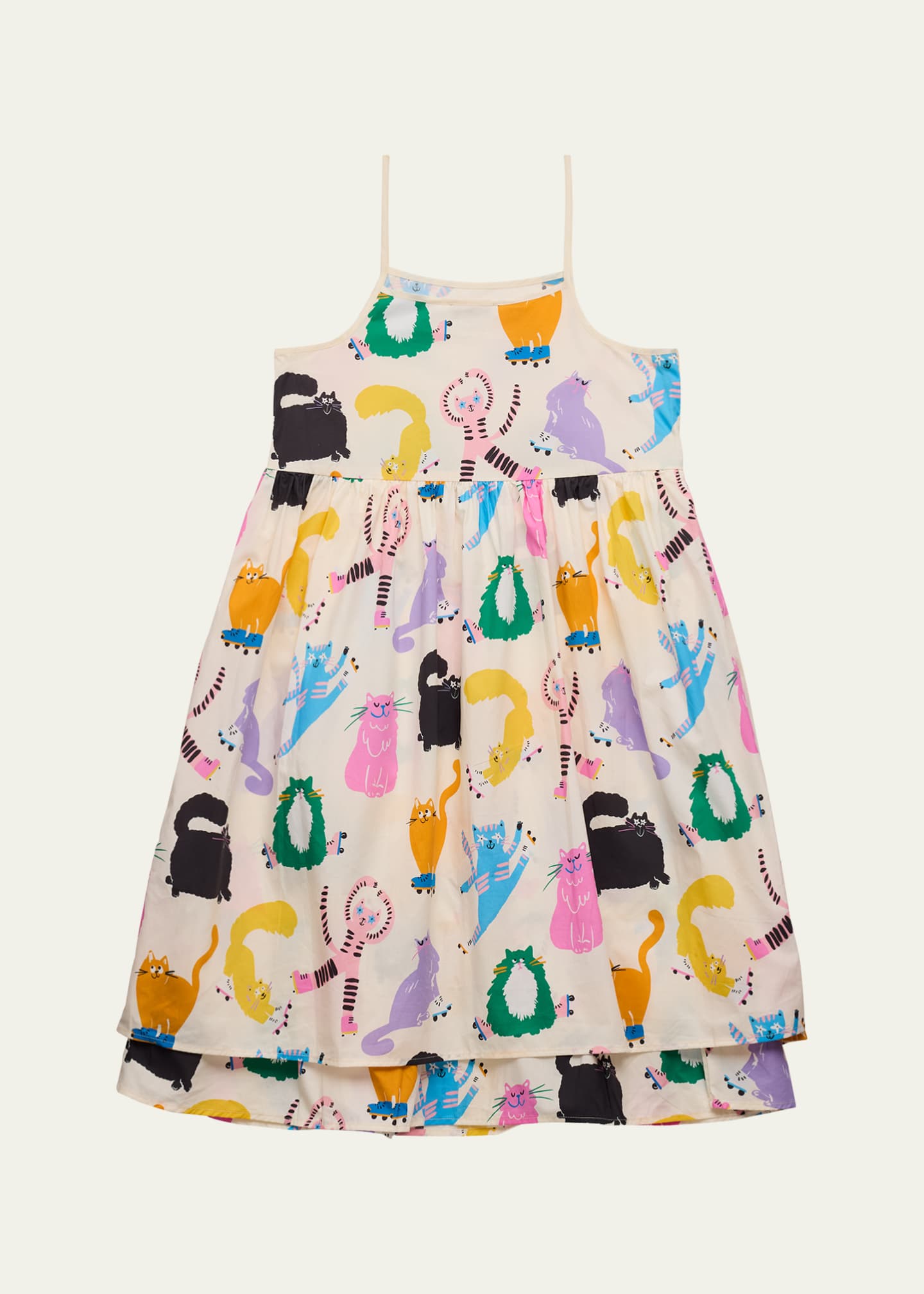 Stella McCartney Kids Girl's Cat-Print Strappy Dress, Size 3-16 Image 2 of 3