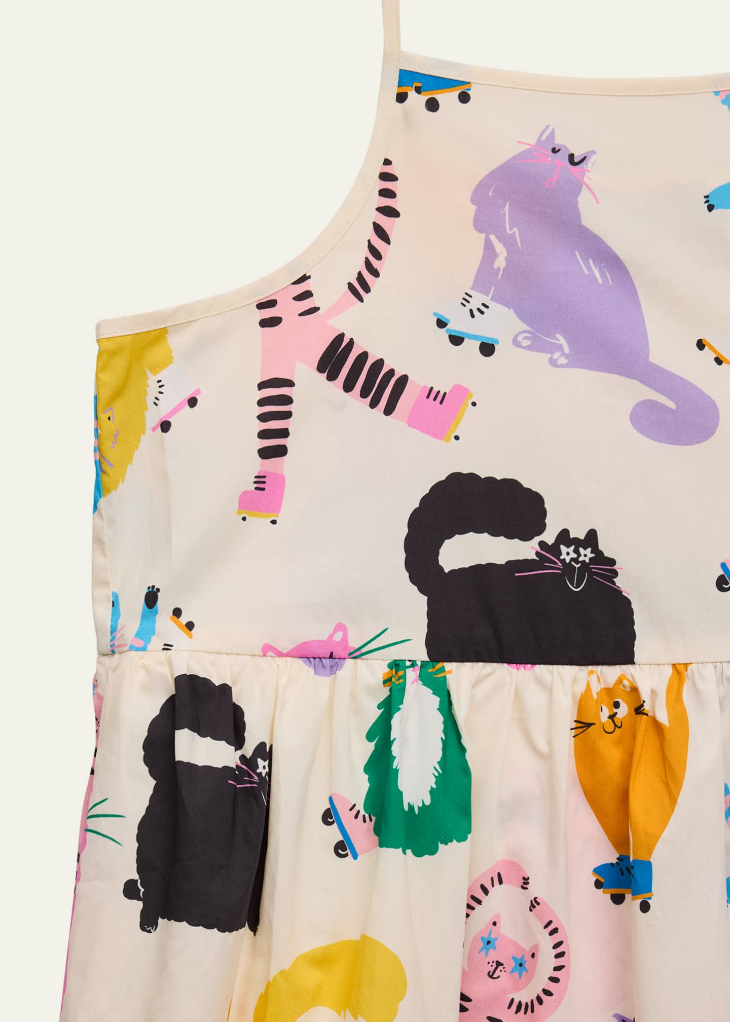Stella McCartney Kids Girl's Cat-Print Strappy Dress, Size 3-16 Image 3 of 3