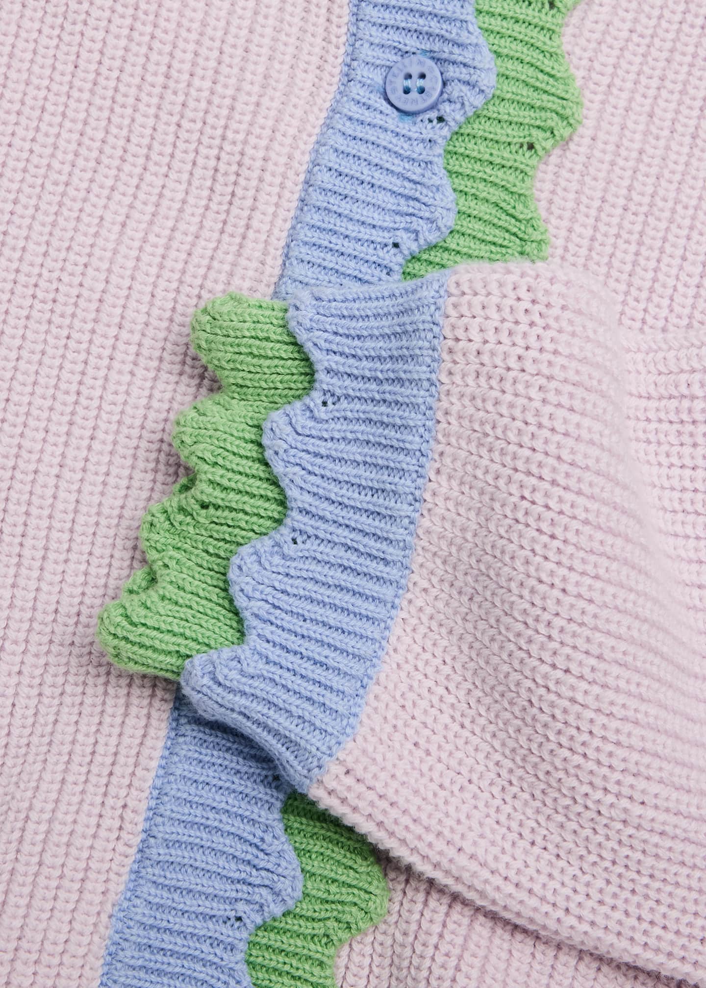 Stella McCartney Kids Girl's Ric Rac Trim Ribbed Cardigan, Size 2-16 Image 3 of 3