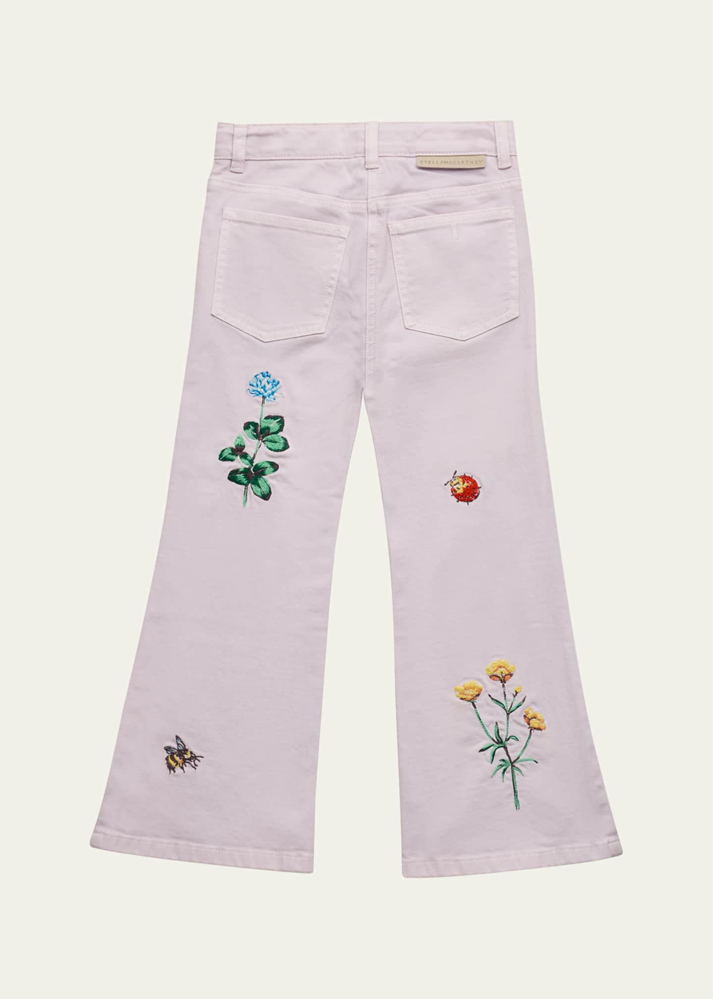Stella McCartney Kids Girl's Floral Embroidered Jeans, Size 2-16 Image 2 of 4
