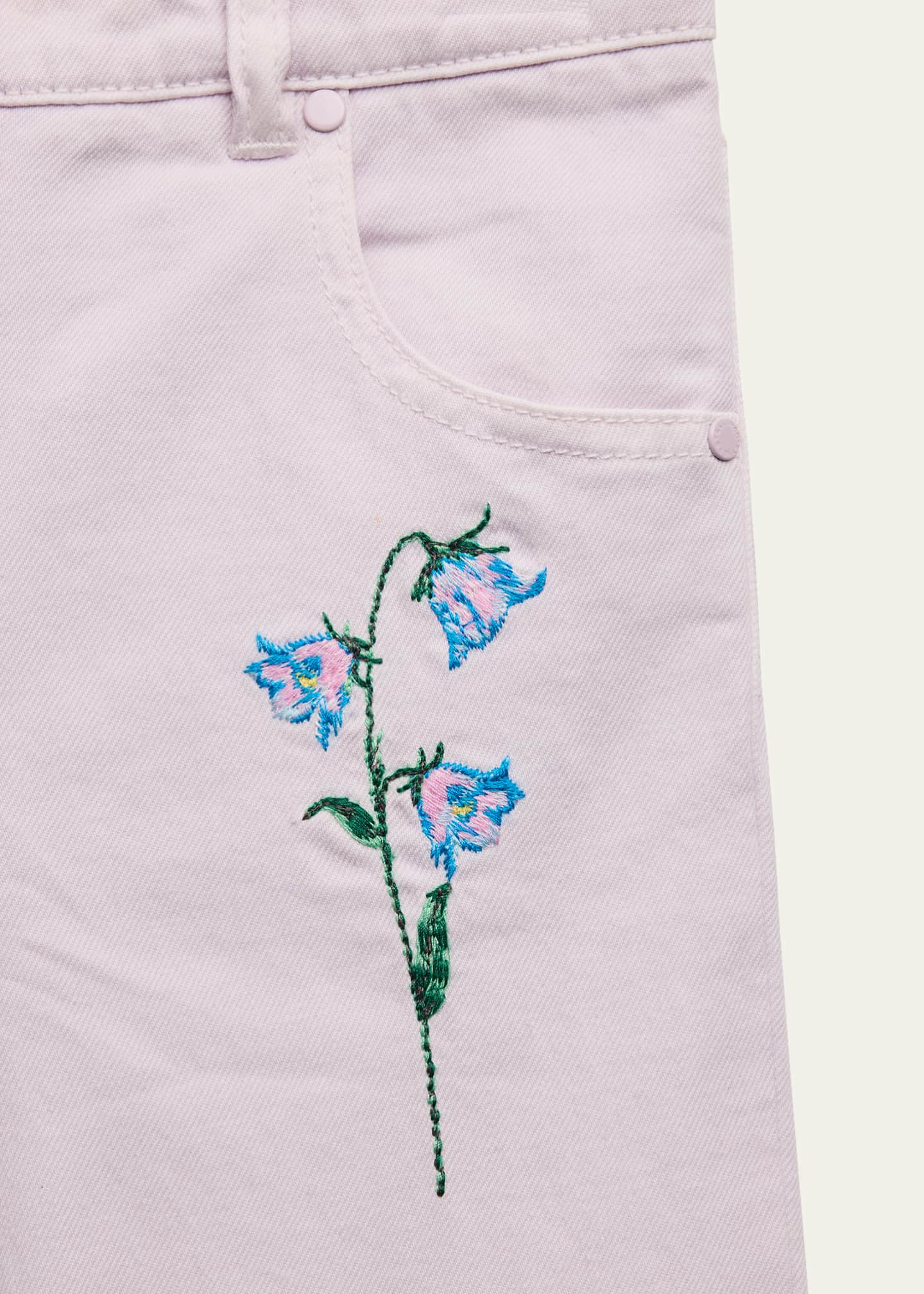 Stella McCartney Kids Girl's Floral Embroidered Jeans, Size 2-16 Image 3 of 4
