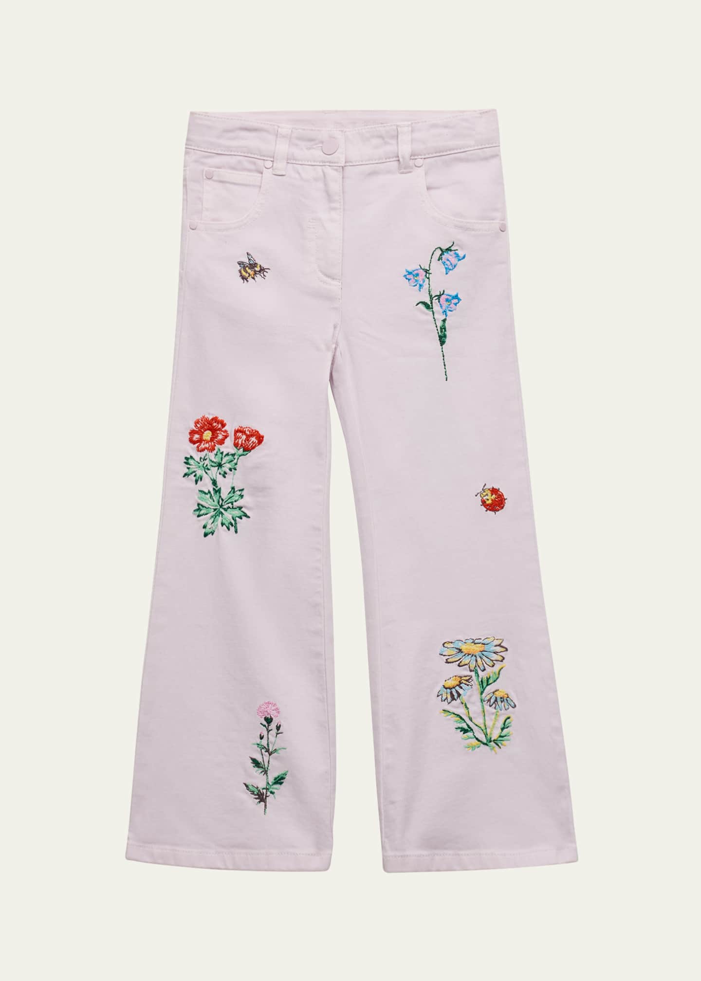 Stella McCartney Kids Girl's Floral Embroidered Jeans, Size 2-16 Image 1 of 4