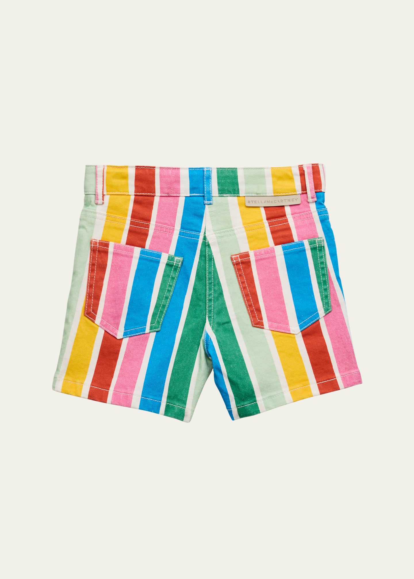 Stella McCartney Kids Girl's Rainbow Striped Shorts, Size 2-16 Image 2 of 4