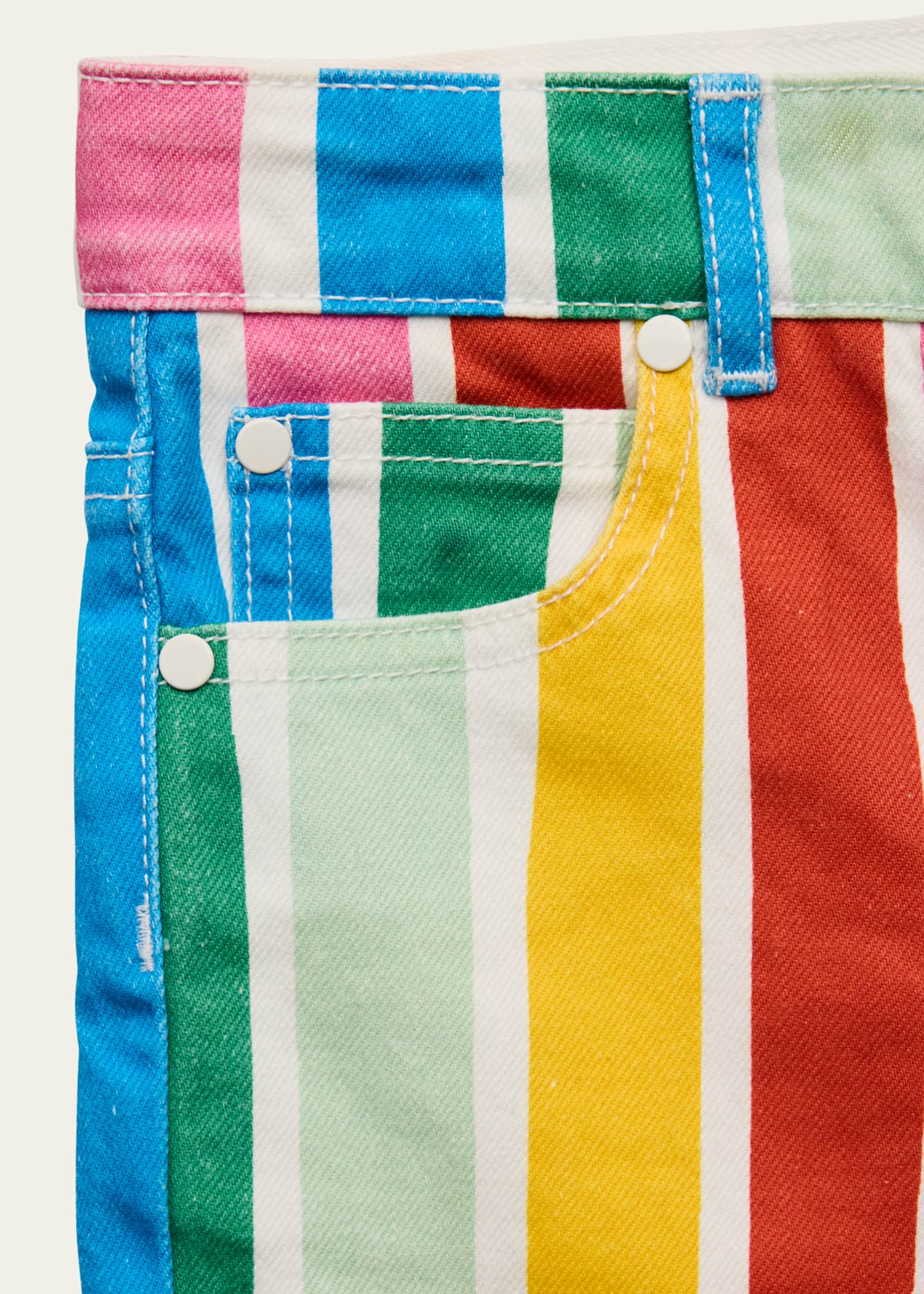 Stella McCartney Kids Girl's Rainbow Striped Shorts, Size 2-16 Image 3 of 4