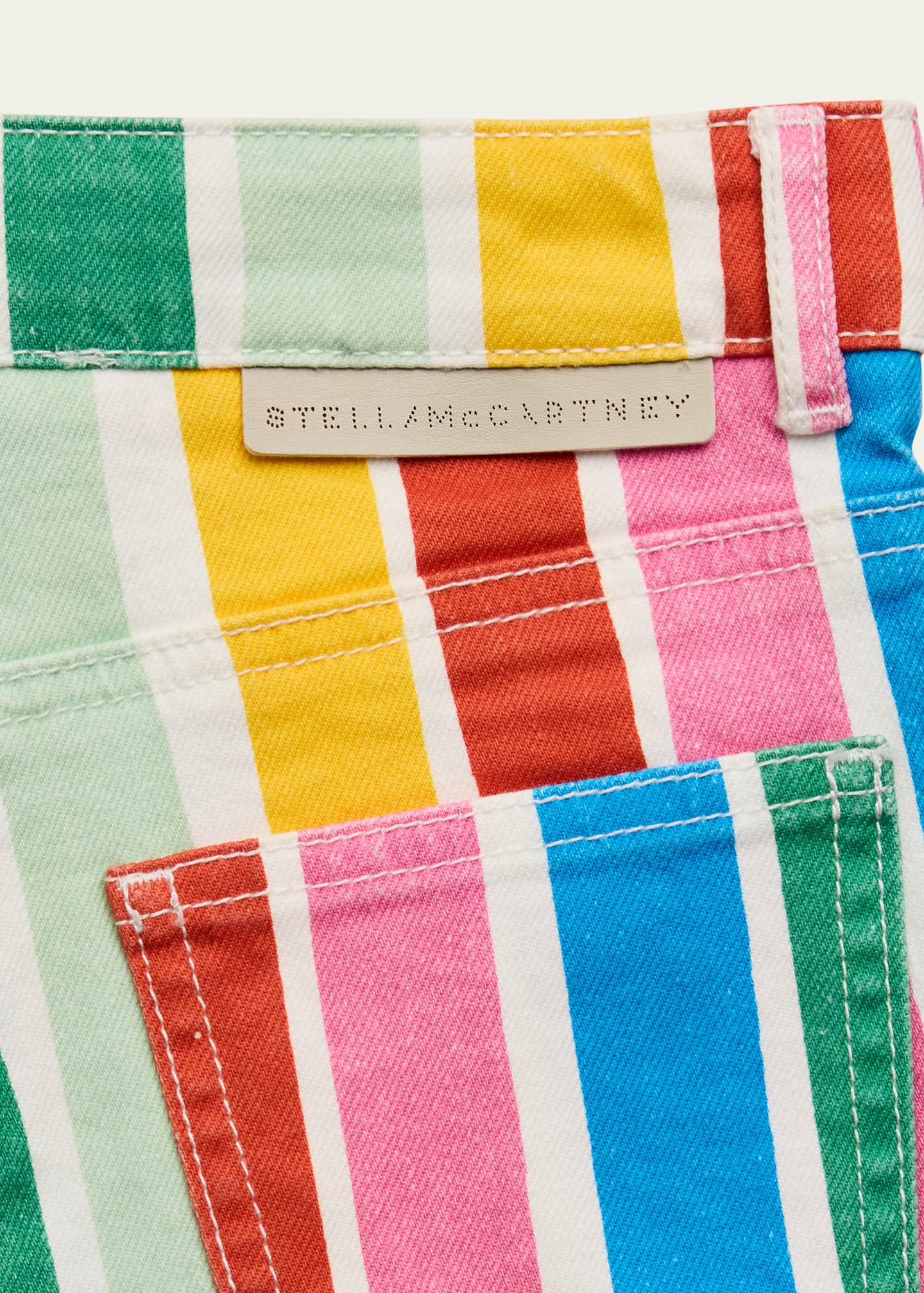 Stella McCartney Kids Girl's Rainbow Striped Shorts, Size 2-16 Image 4 of 4
